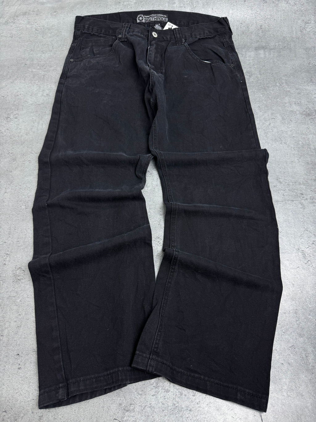 Southpole Baggy Czarne Spodnie Jeansowe Jeansy Skater Hiphop Rap 2000s
