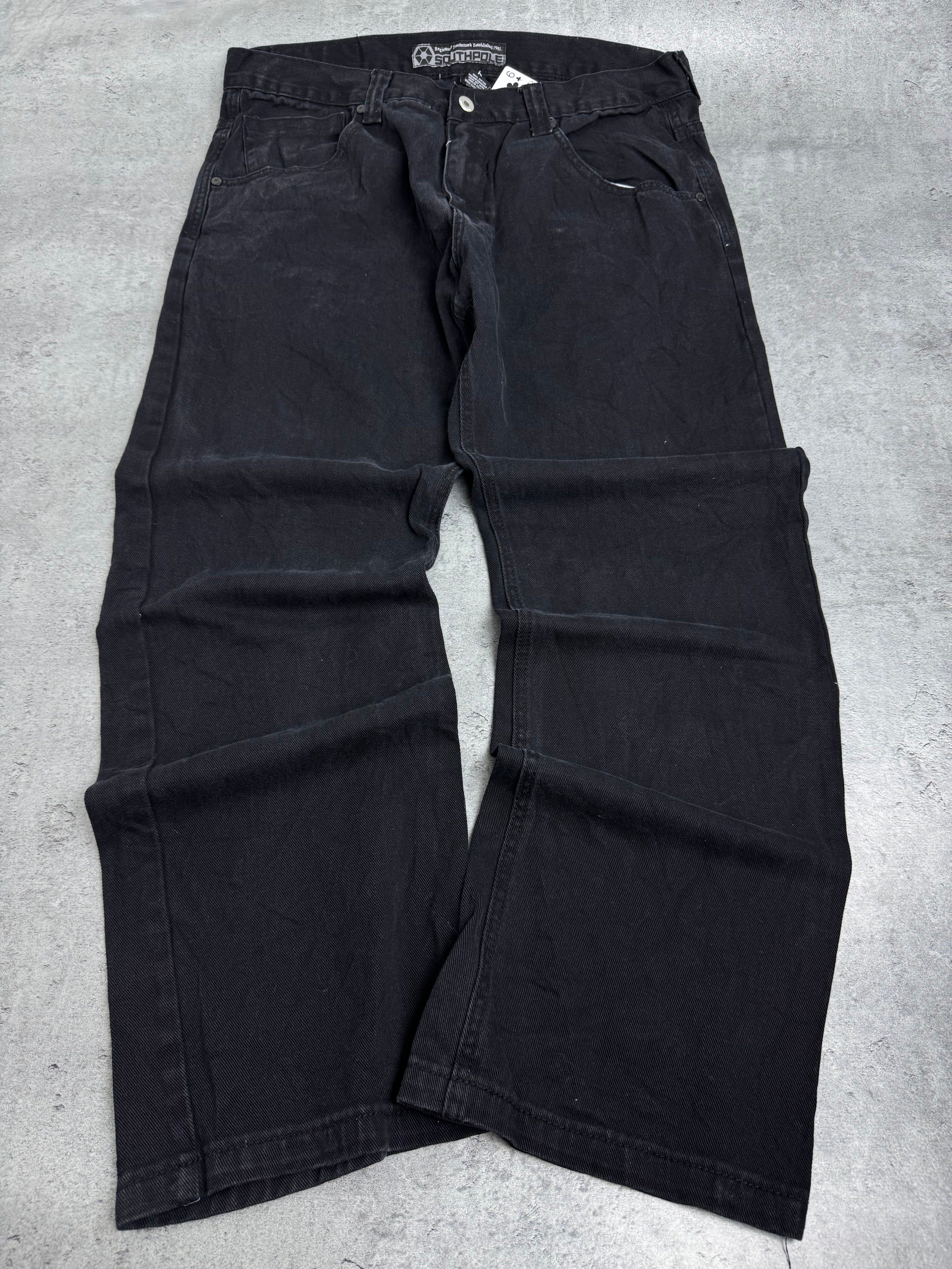 Southpole Baggy Czarne Spodnie Jeansowe Jeansy Skater Hiphop Rap 2000s