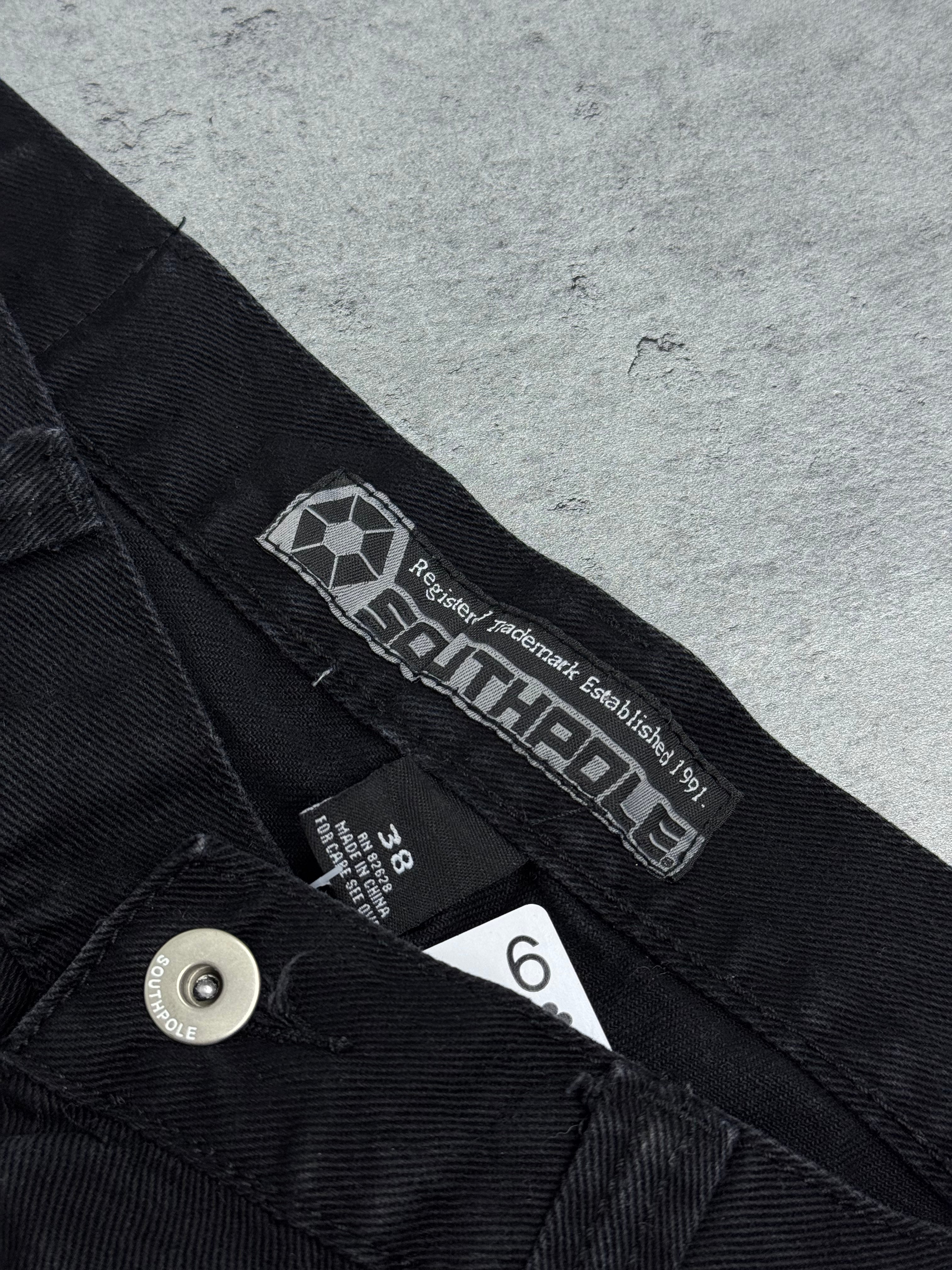 Southpole Baggy Czarne Spodnie Jeansowe Jeansy Skater Hiphop Rap 2000s