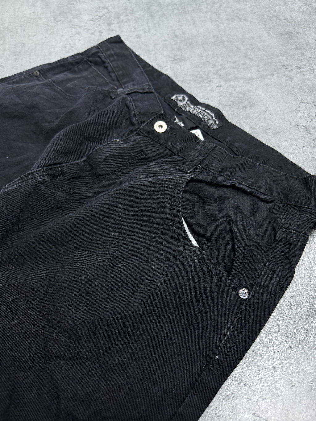 Southpole Baggy Czarne Spodnie Jeansowe Jeansy Skater Hiphop Rap 2000s