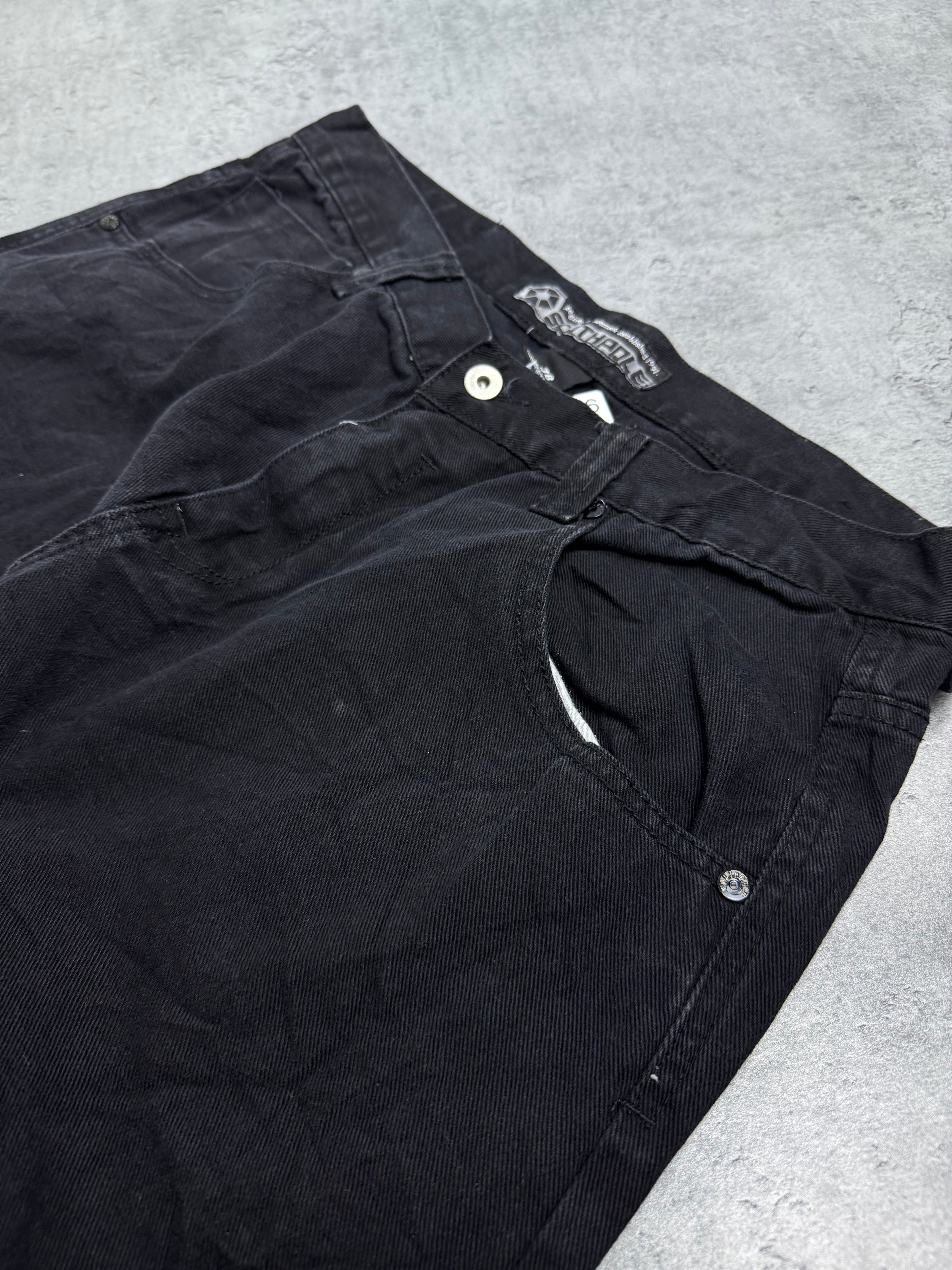 Southpole Baggy Czarne Spodnie Jeansowe Jeansy Skater Hiphop Rap 2000s