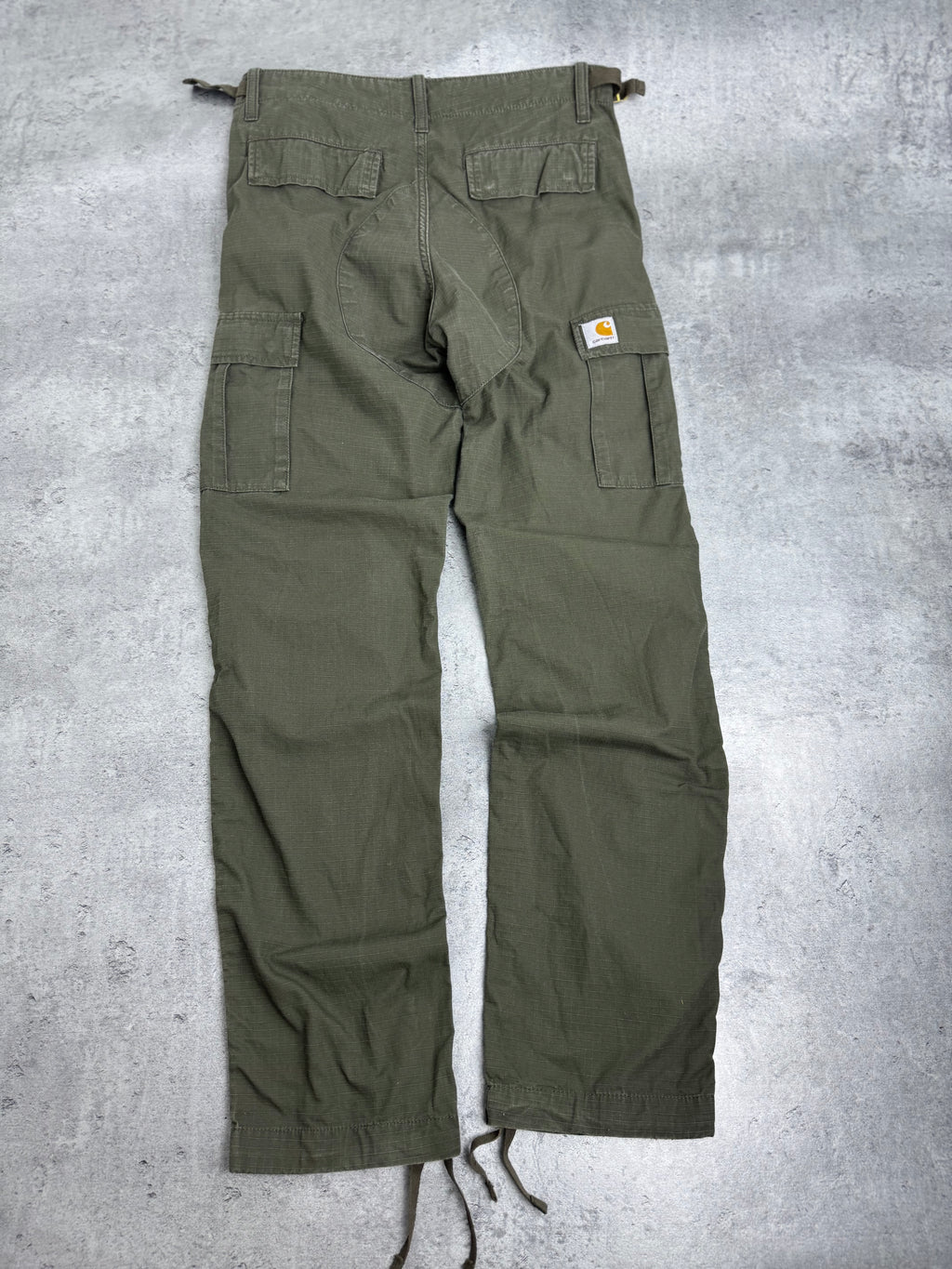 Carhartt Cargo Khaki Oliwkowe Spodnie Trousers y2k vintage luźne workwear robocze trekking hiking