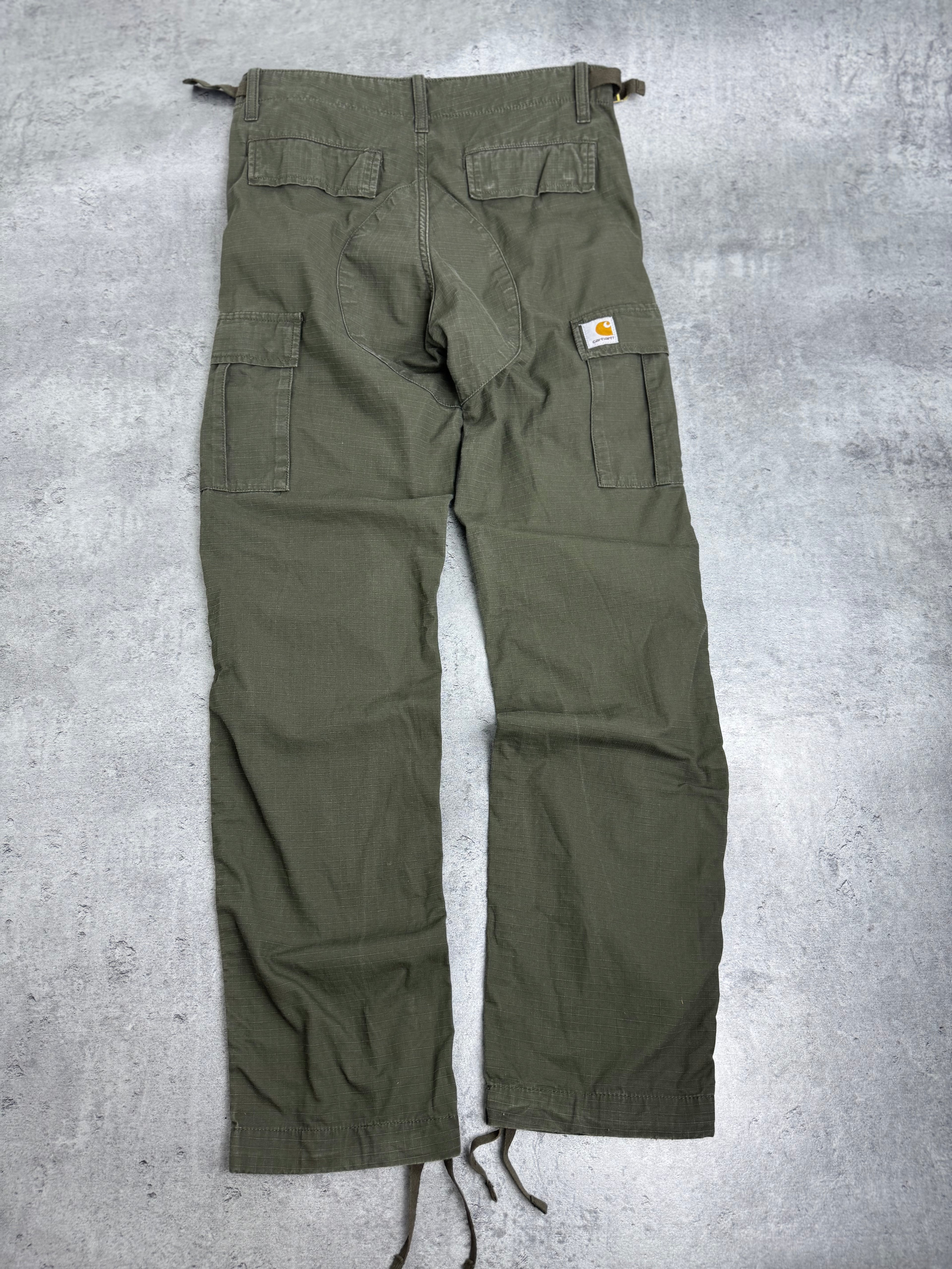 Carhartt Cargo Khaki Oliwkowe Spodnie Trousers y2k vintage luźne workwear robocze trekking hiking