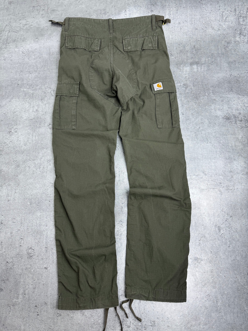Carhartt Cargo Khaki Oliwkowe Spodnie Trousers y2k vintage luźne workwear robocze trekking hiking