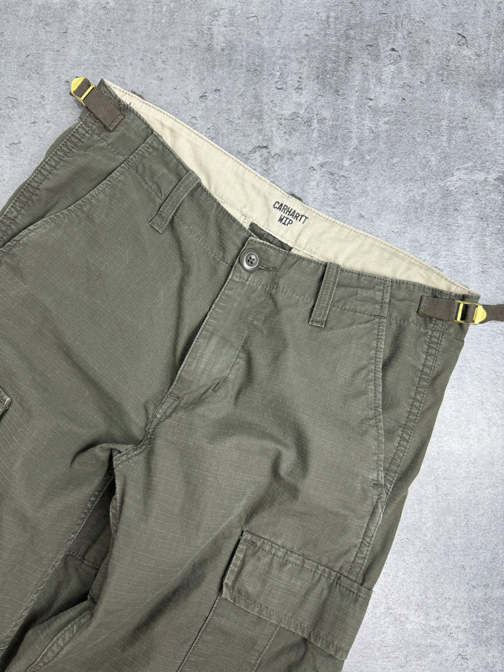 Carhartt Cargo Khaki Oliwkowe Spodnie Trousers y2k vintage luźne workwear robocze trekking hiking