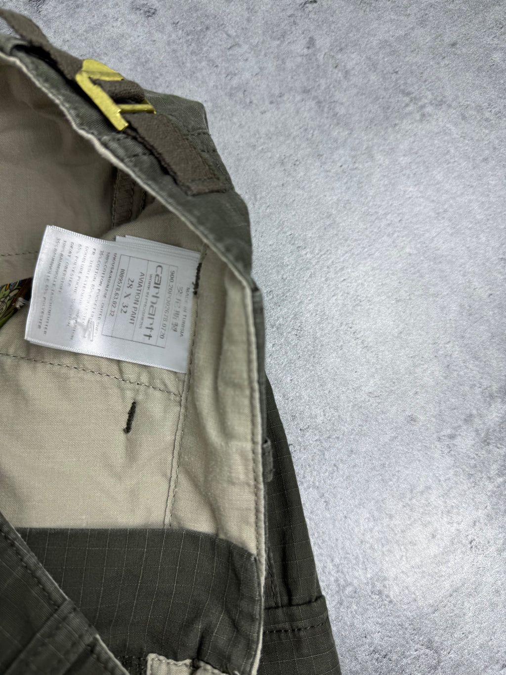 Carhartt Cargo Khaki Oliwkowe Spodnie Trousers y2k vintage luźne workwear robocze trekking hiking