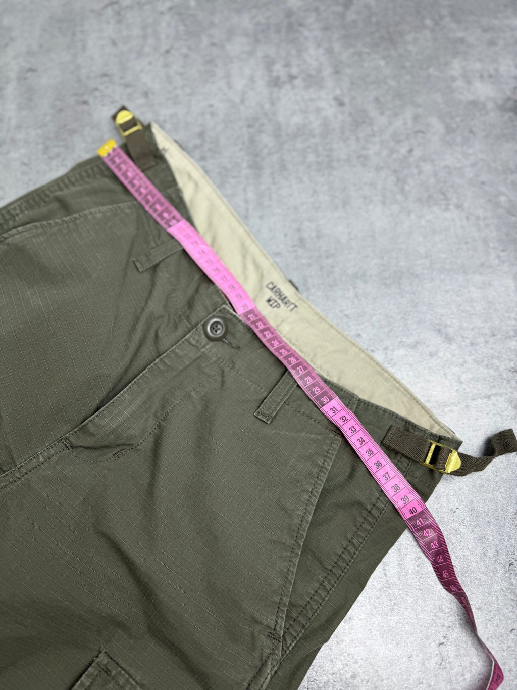 Carhartt Cargo Khaki Oliwkowe Spodnie Trousers y2k vintage luźne workwear robocze trekking hiking
