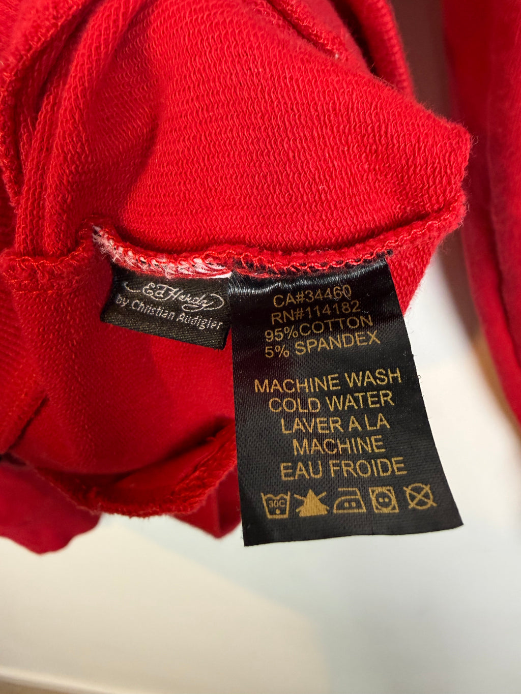 RARE Y2k Ed Hardy Skull in Love Women's Embroidered All Over Print French Terry Hoodie Jacket