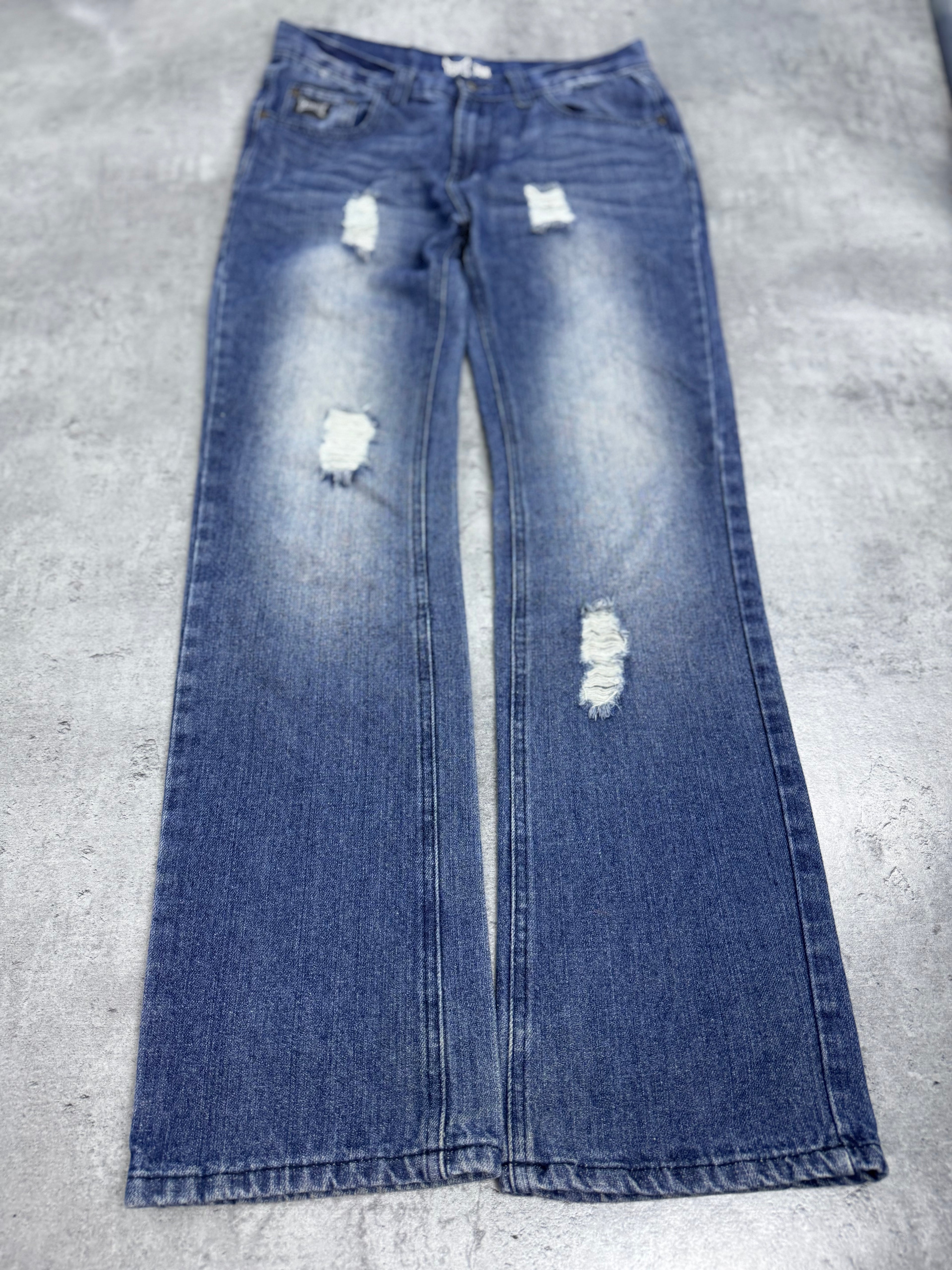 Tapout Vintage Y2K Spodnie Jeansowe Jeansy Szerokie Flaga USA Amerykańska