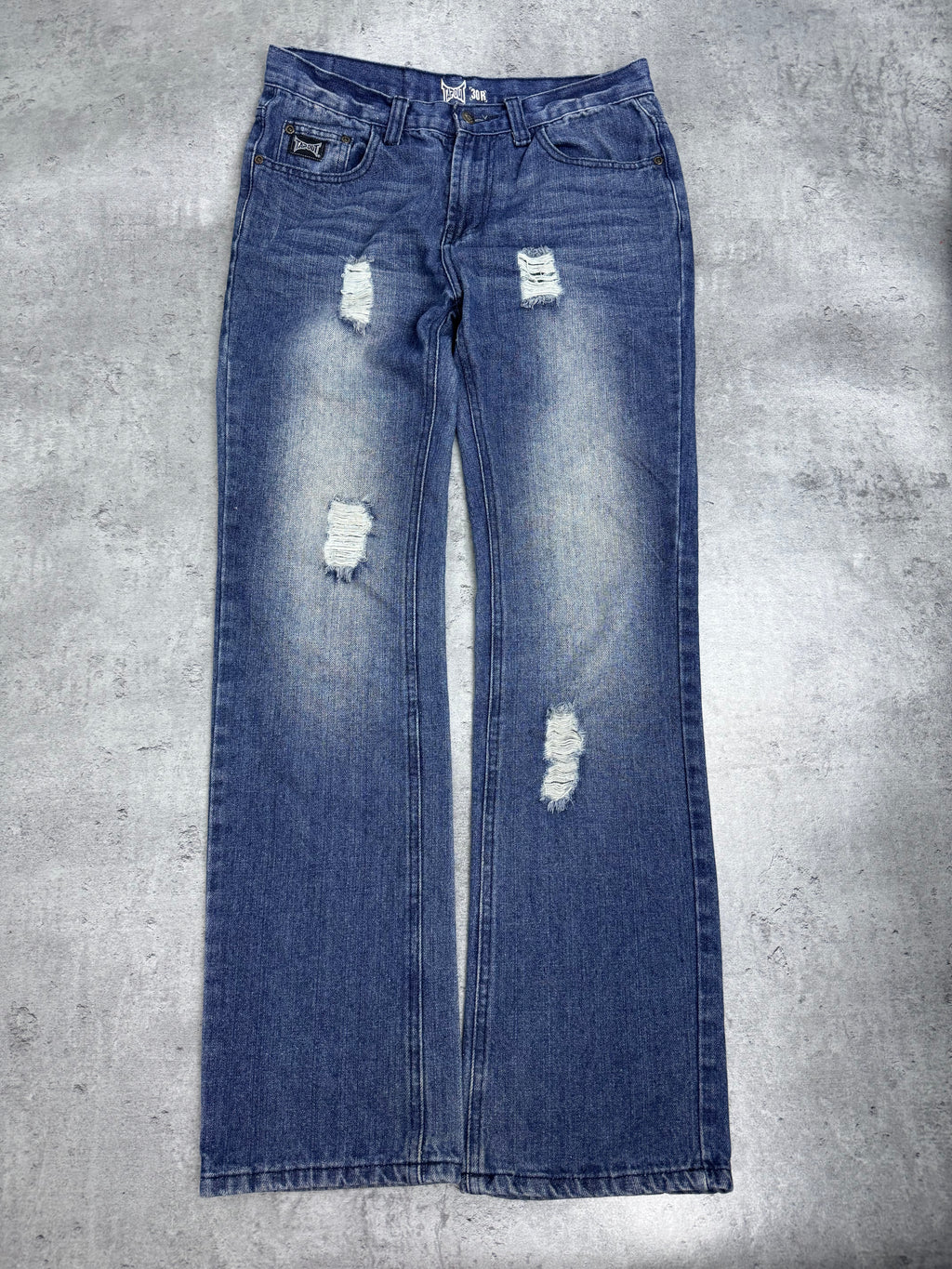 Tapout Vintage Y2K Spodnie Jeansowe Jeansy Szerokie Flaga USA Amerykańska