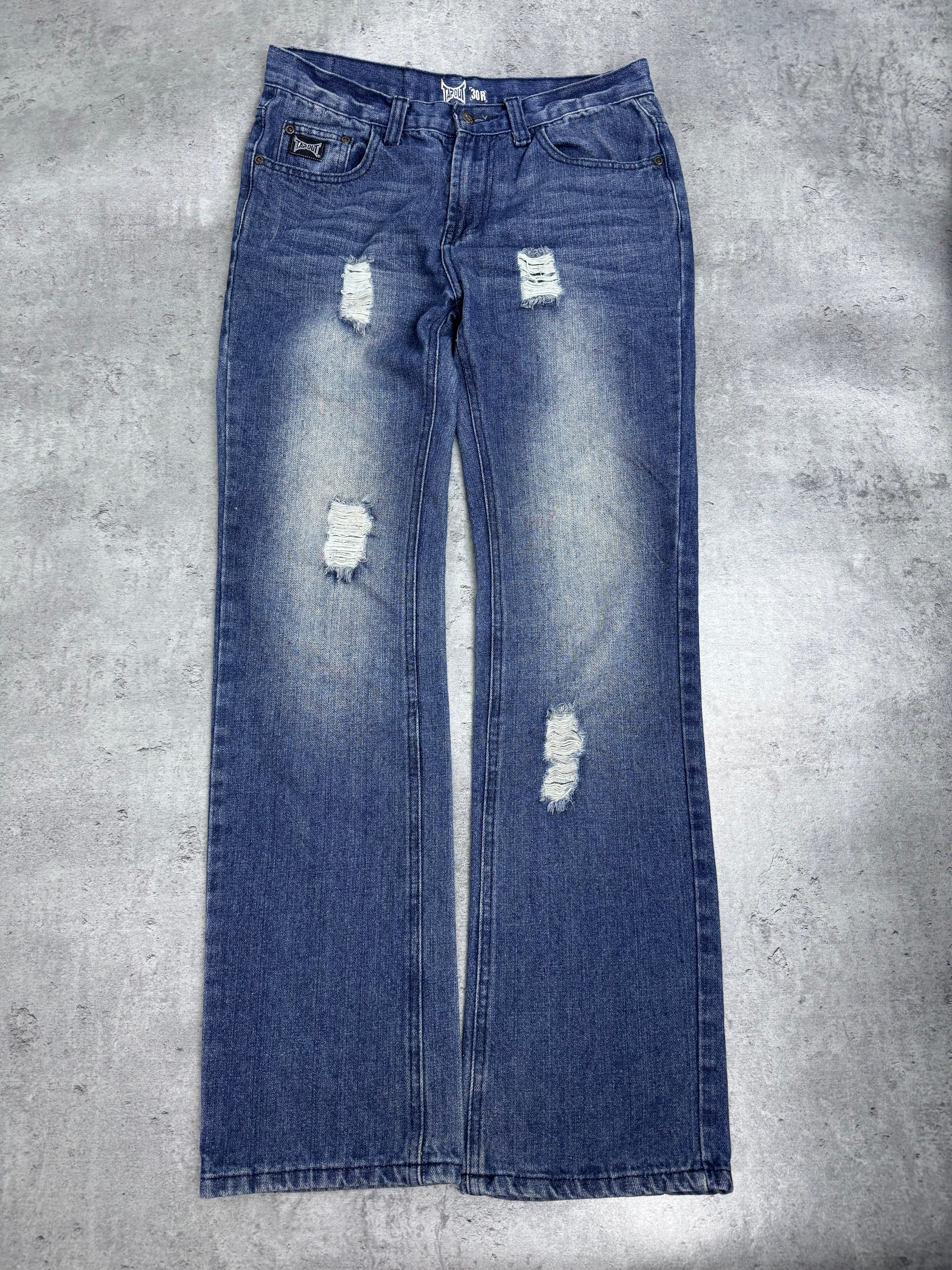 Tapout Vintage Y2K Spodnie Jeansowe Jeansy Szerokie Flaga USA Amerykańska