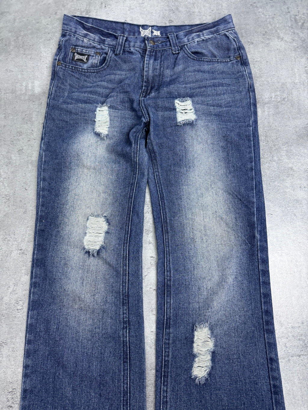 Tapout Vintage Y2K Spodnie Jeansowe Jeansy Szerokie Flaga USA Amerykańska
