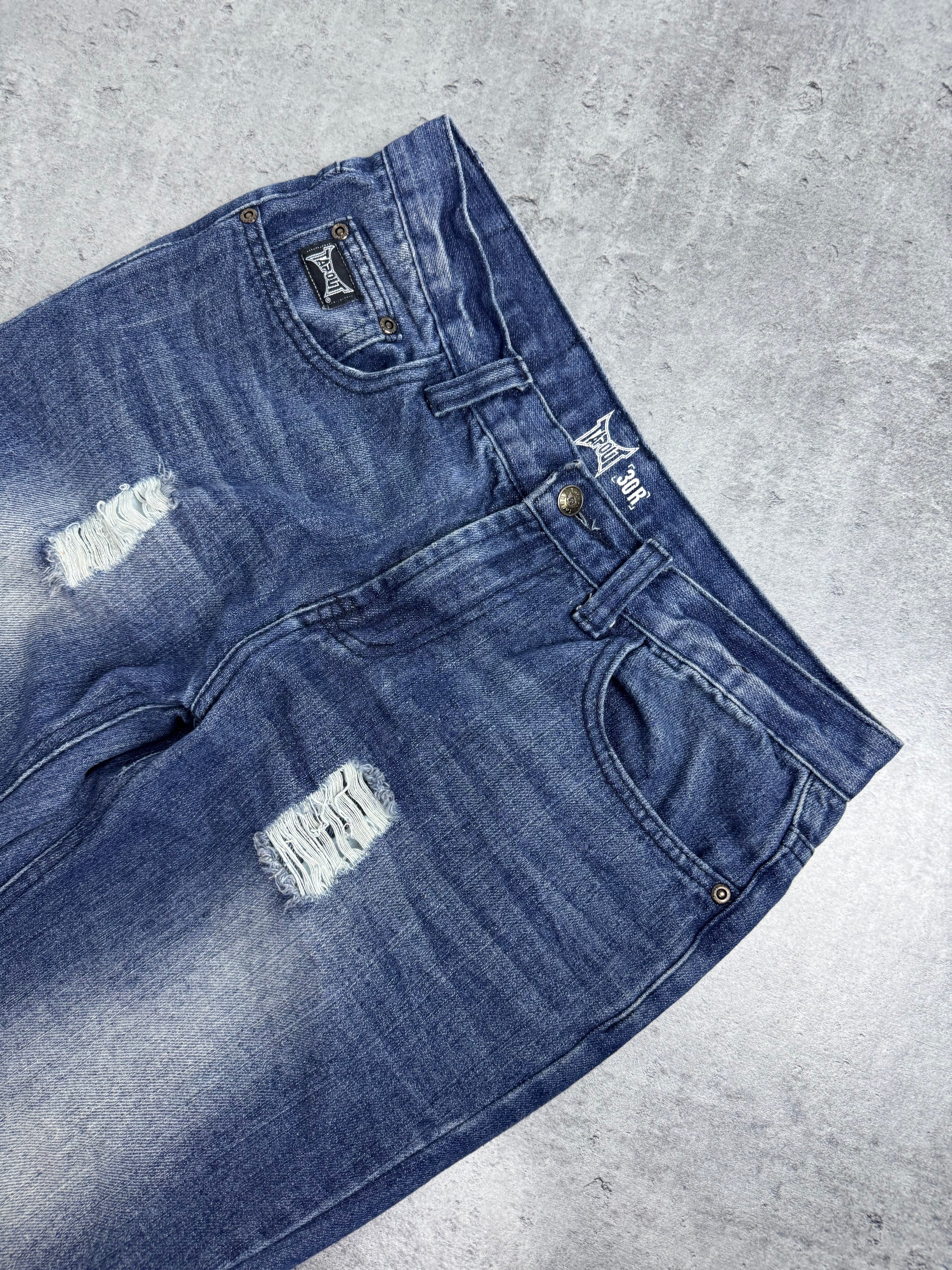Tapout Vintage Y2K Spodnie Jeansowe Jeansy Szerokie Flaga USA Amerykańska