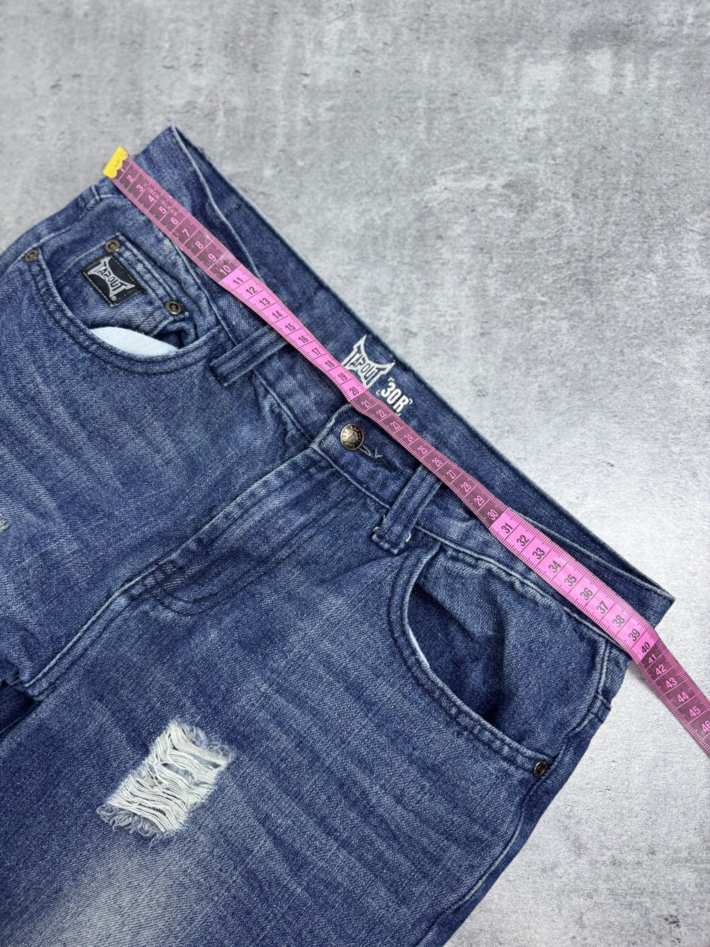 Tapout Vintage Y2K Spodnie Jeansowe Jeansy Szerokie Flaga USA Amerykańska
