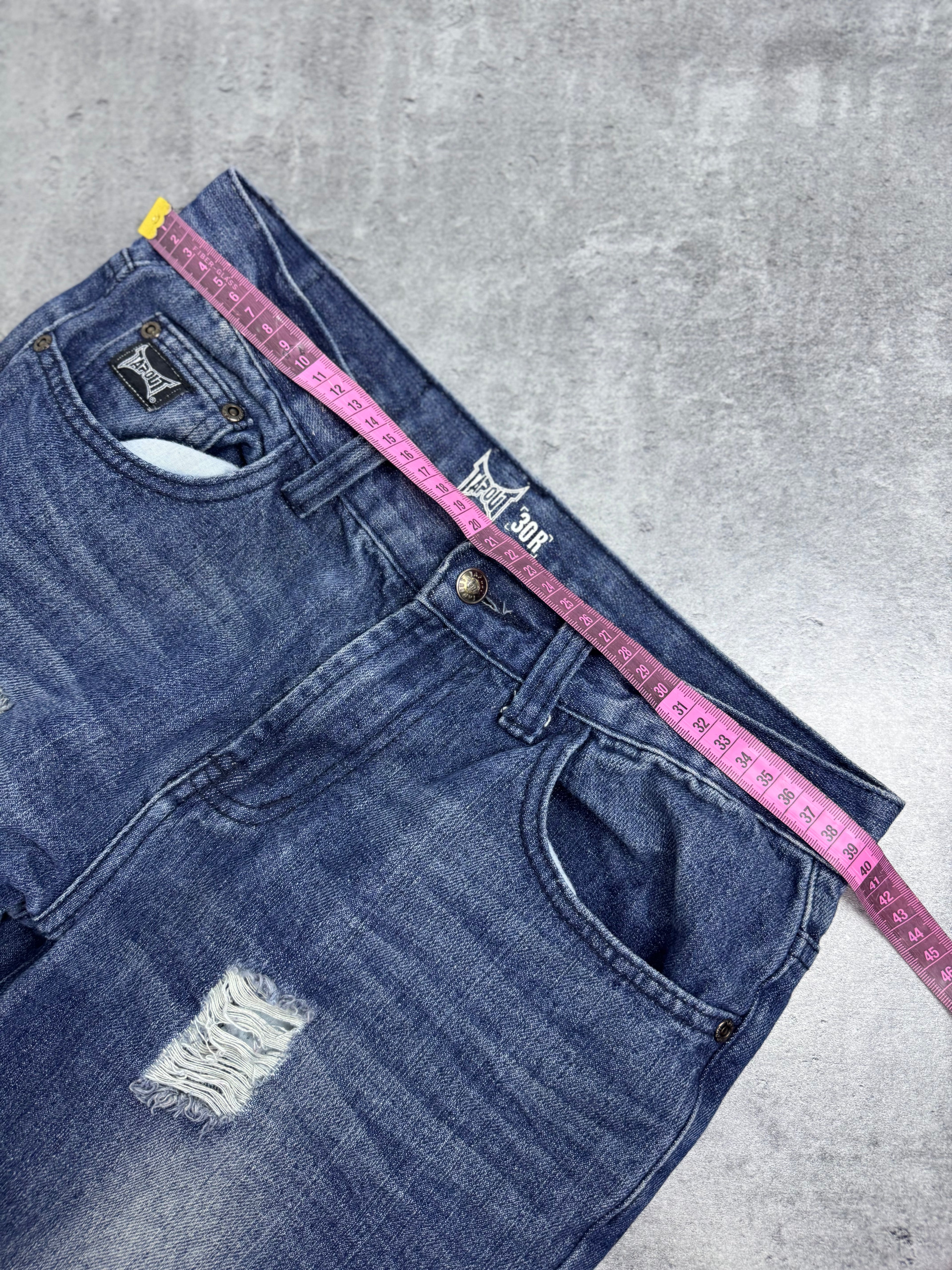 Tapout Vintage Y2K Spodnie Jeansowe Jeansy Szerokie Flaga USA Amerykańska