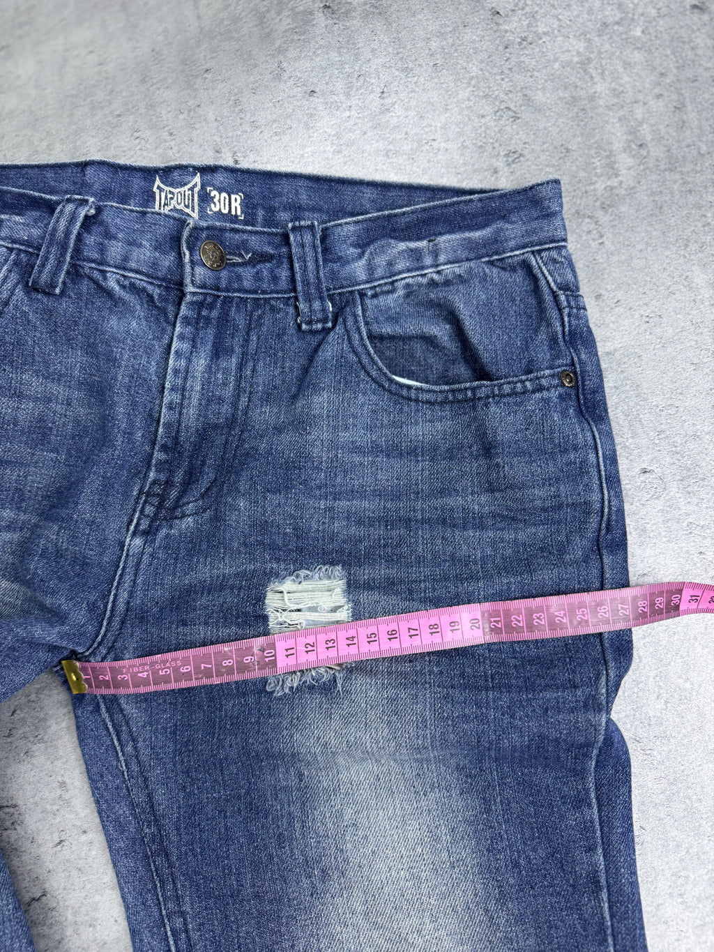 Tapout Vintage Y2K Spodnie Jeansowe Jeansy Szerokie Flaga USA Amerykańska