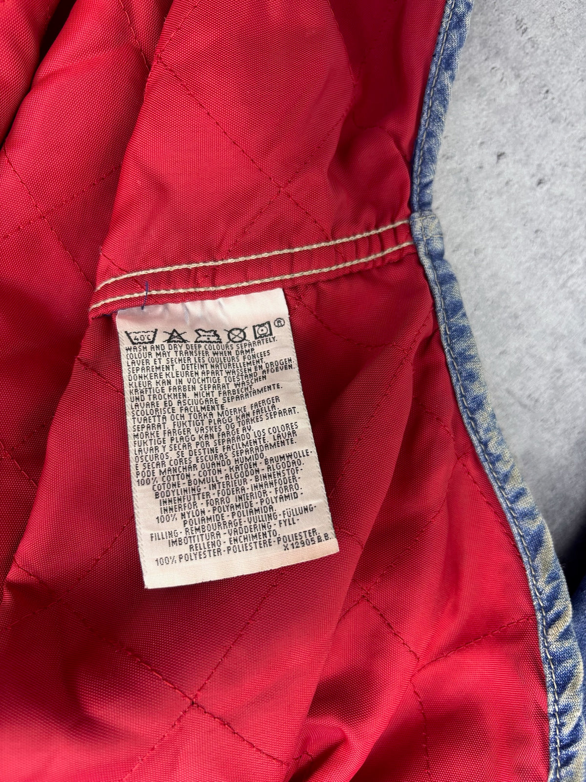 1995 LEVI'S DENIM SHACKET KOSZULO KURTKA 90S VINTAGE CZERWONA PODSZEWKA RARE