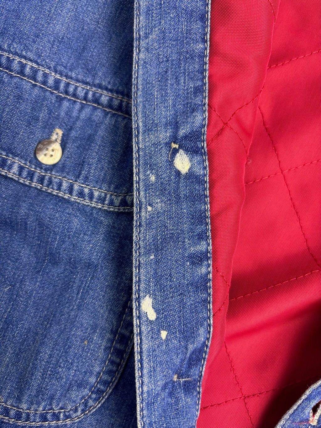 1995 LEVI'S DENIM SHACKET KOSZULO KURTKA 90S VINTAGE CZERWONA PODSZEWKA RARE