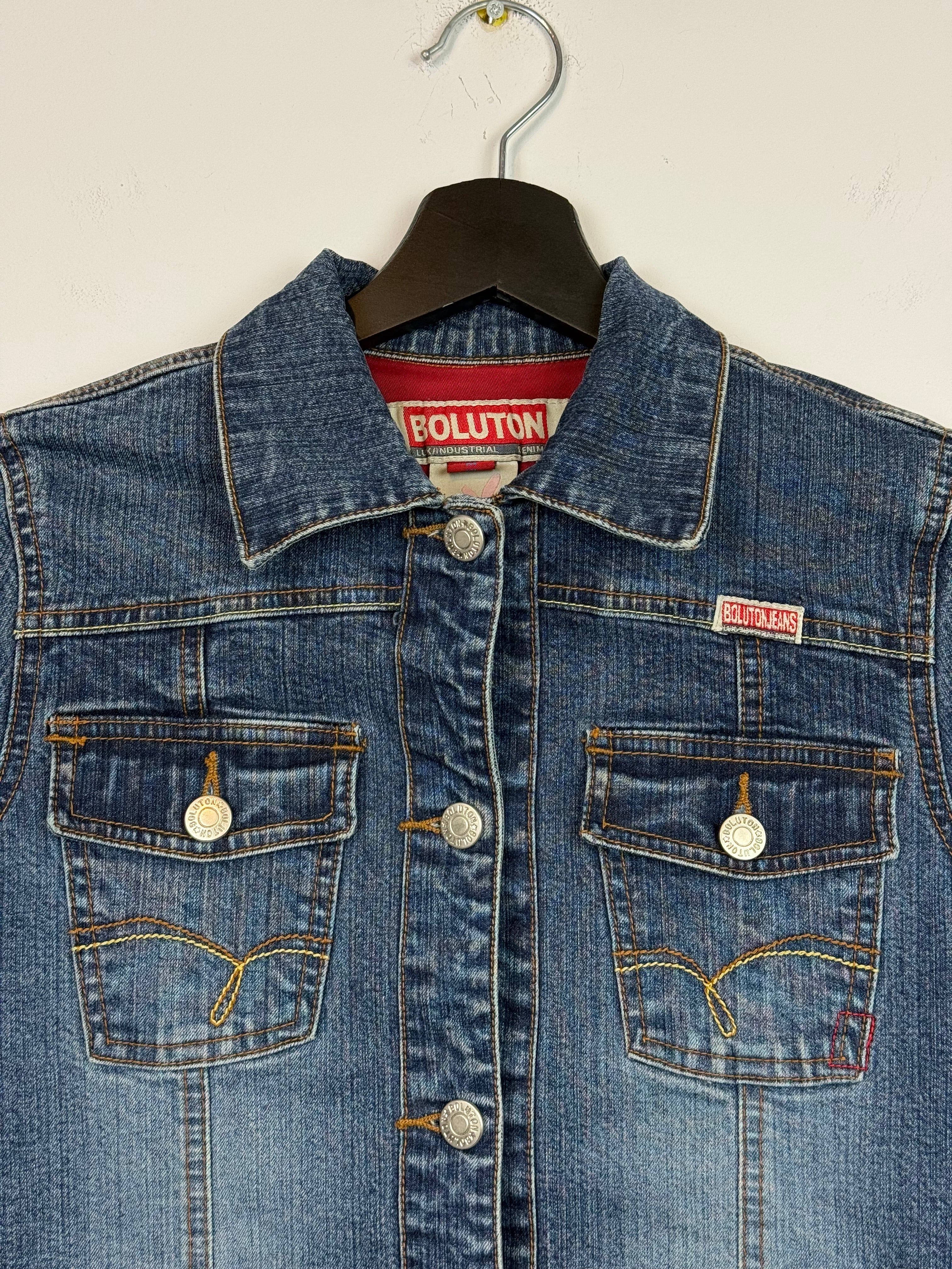 Vintage Y2k Boluton Lux/Industrial Women's Denim Jacket Blue Size M