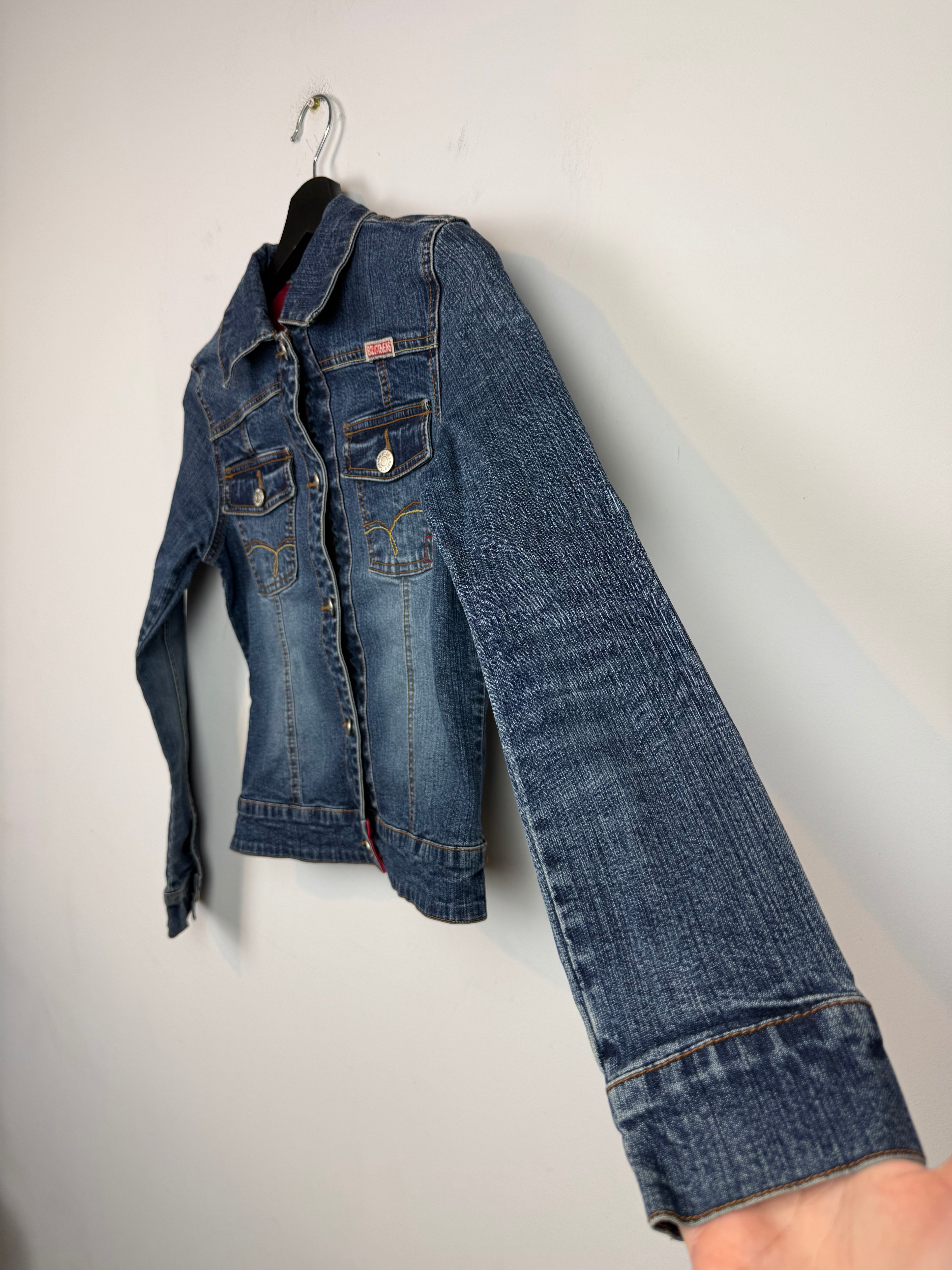 Vintage Y2k Boluton Lux/Industrial Women's Denim Jacket Blue Size M