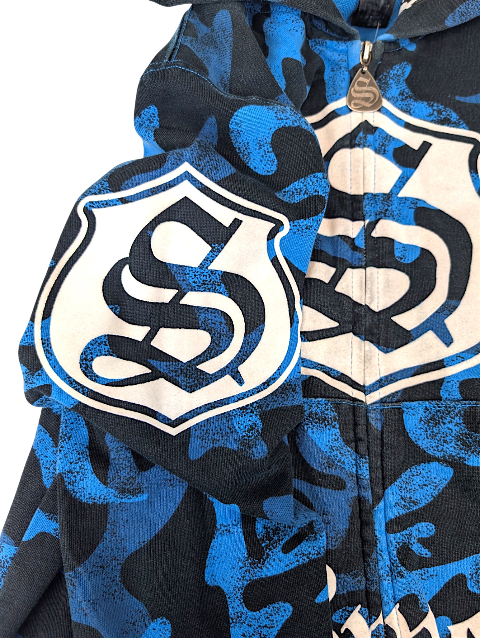 SMET by Christian Audigier Ed Hardy Style Bluza Camo Czaszki w kapturze y2k skull