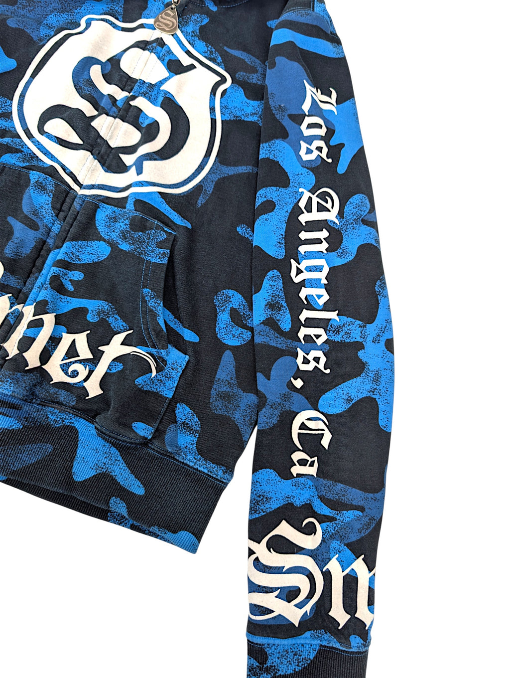 SMET by Christian Audigier Ed Hardy Style Bluza Camo Czaszki w kapturze y2k skull