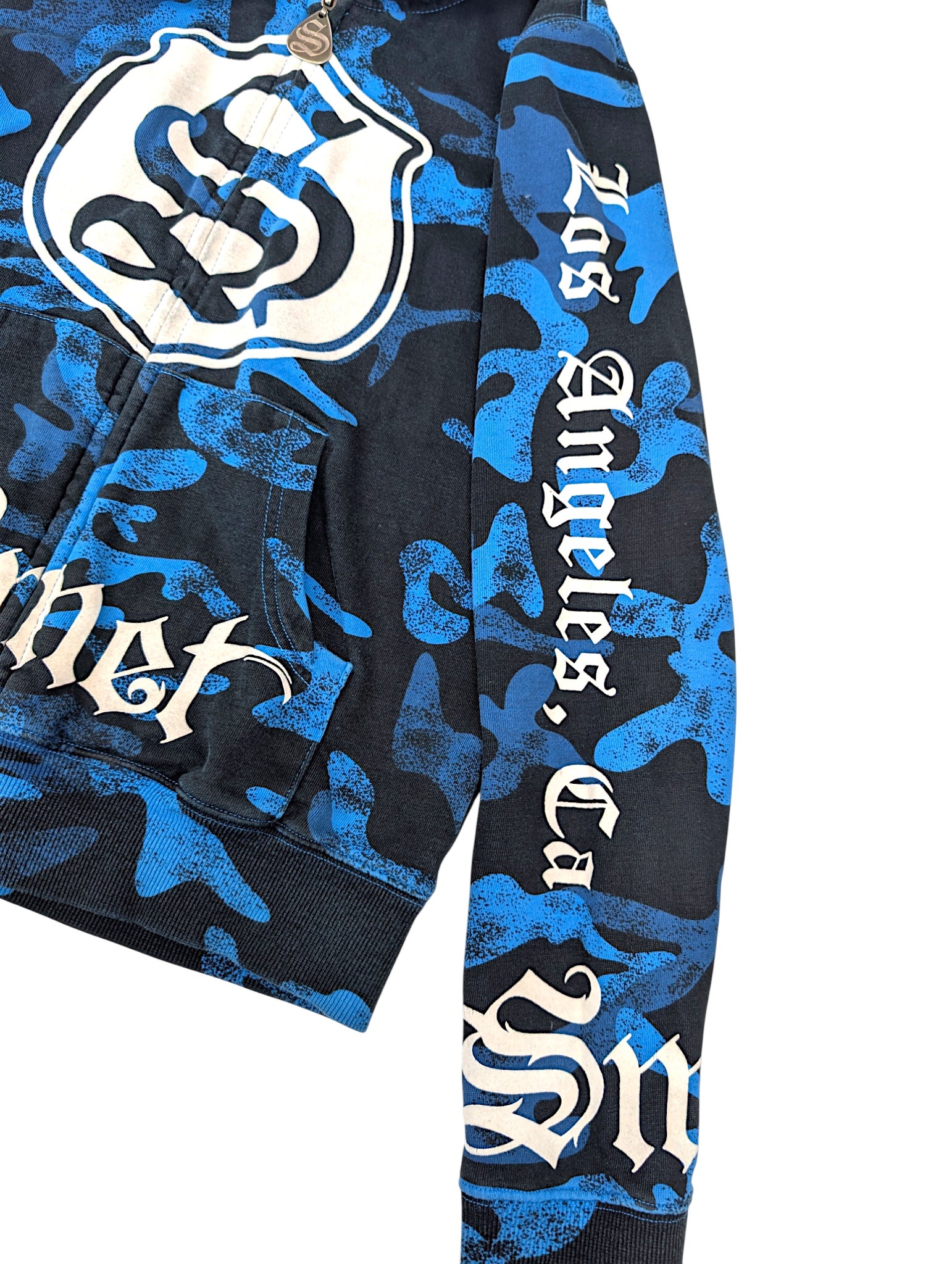 SMET by Christian Audigier Ed Hardy Style Bluza Camo Czaszki w kapturze y2k skull