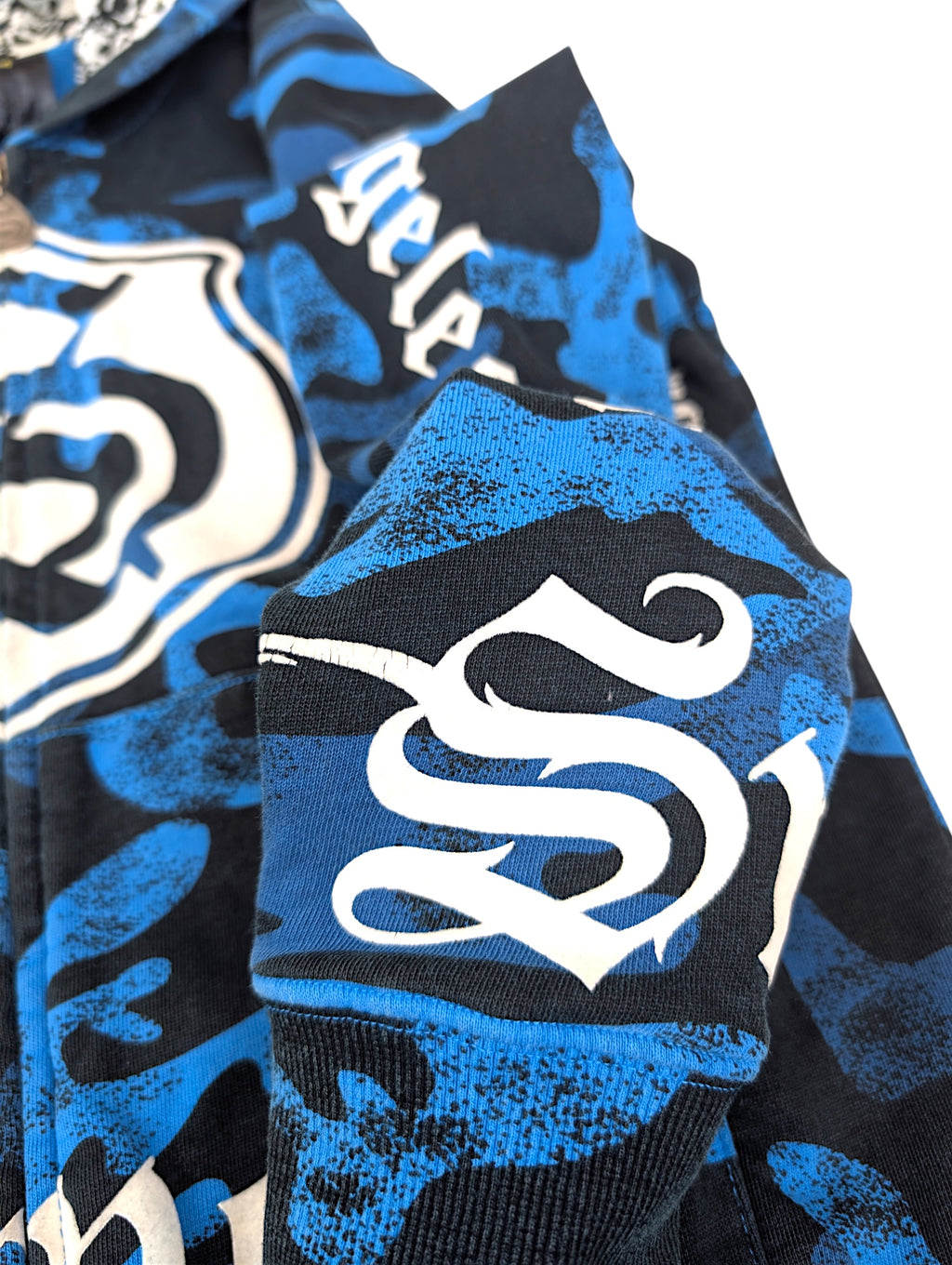 SMET by Christian Audigier Ed Hardy Style Bluza Camo Czaszki w kapturze y2k skull