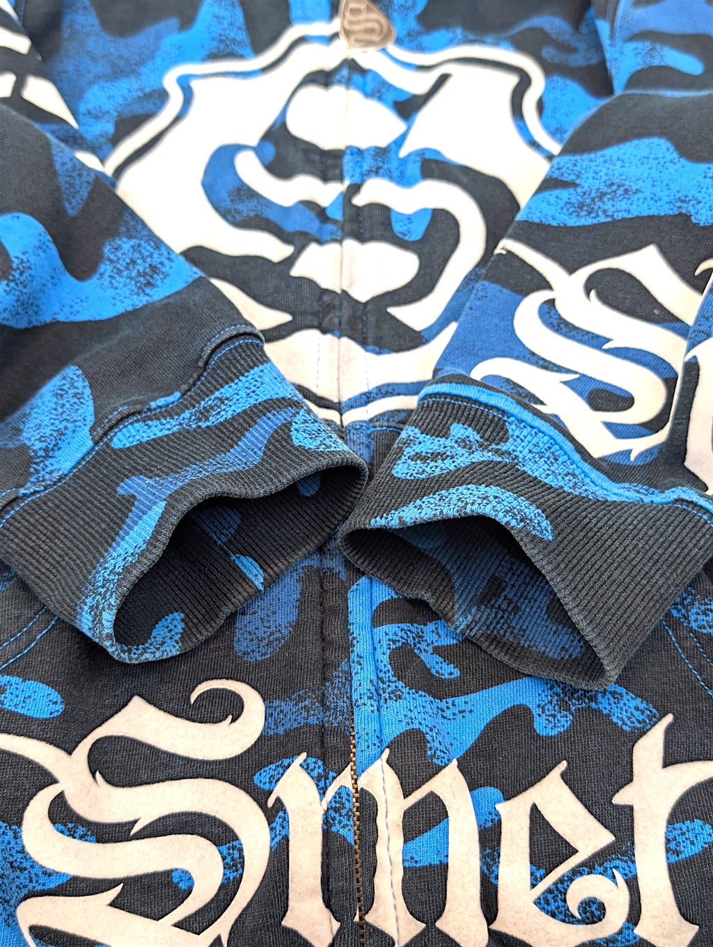 SMET by Christian Audigier Ed Hardy Style Bluza Camo Czaszki w kapturze y2k skull