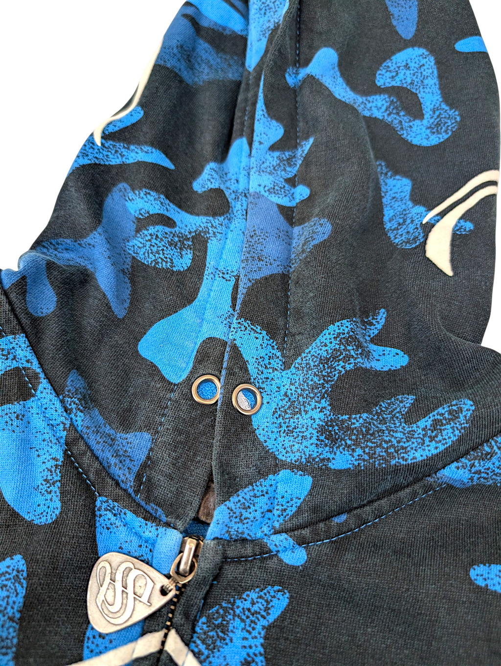 SMET by Christian Audigier Ed Hardy Style Bluza Camo Czaszki w kapturze y2k skull