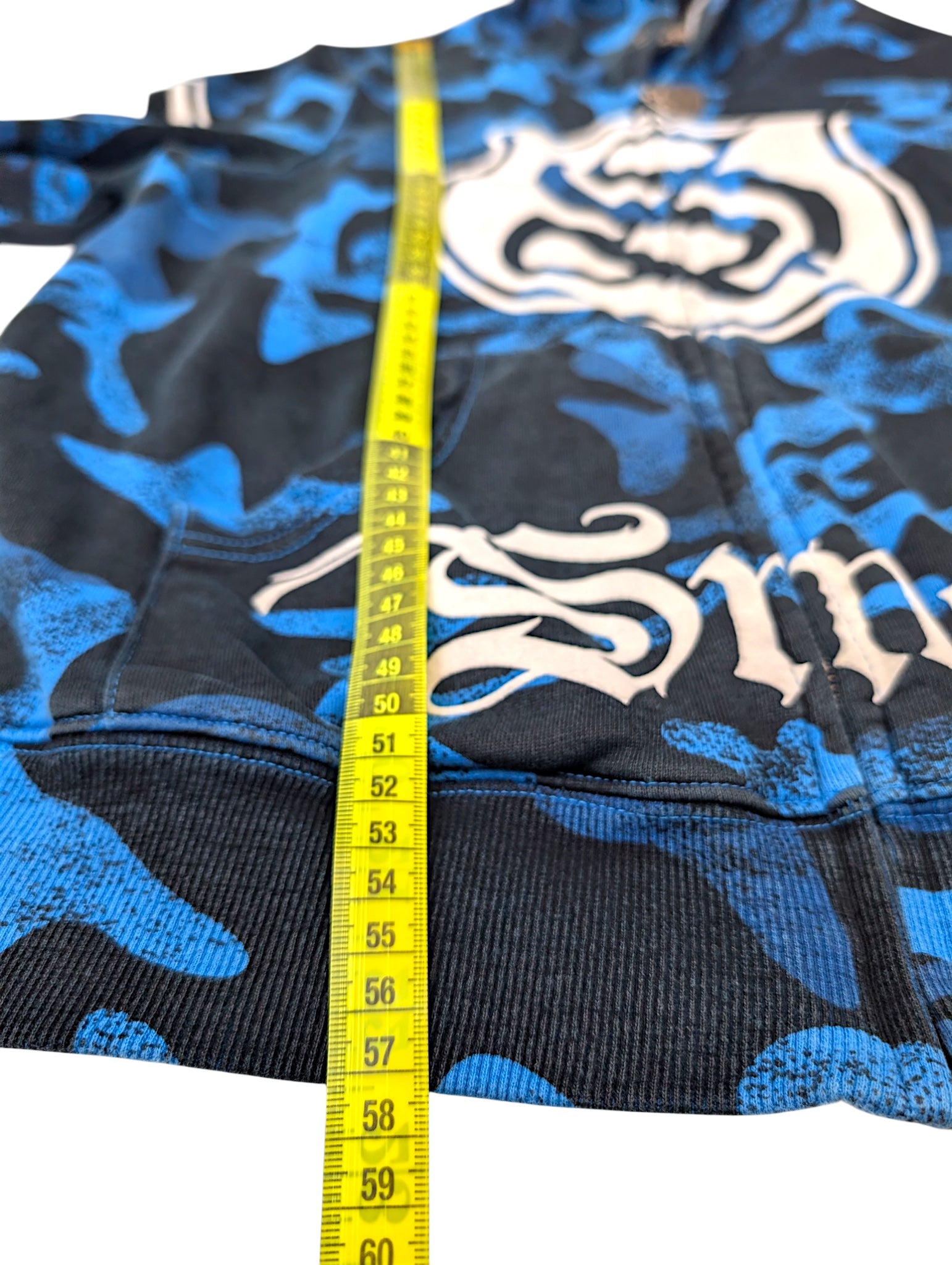 SMET by Christian Audigier Ed Hardy Style Bluza Camo Czaszki w kapturze y2k skull