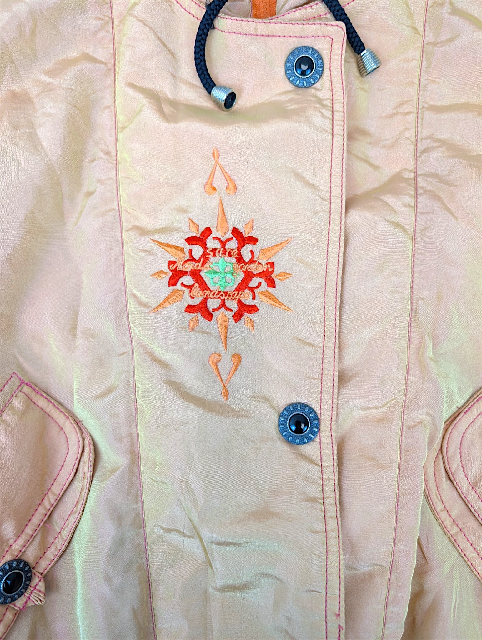 Vintage 90s Skii Puffer Jacket Kurtka Made in Italy Haft Słońca narciarska zimowa