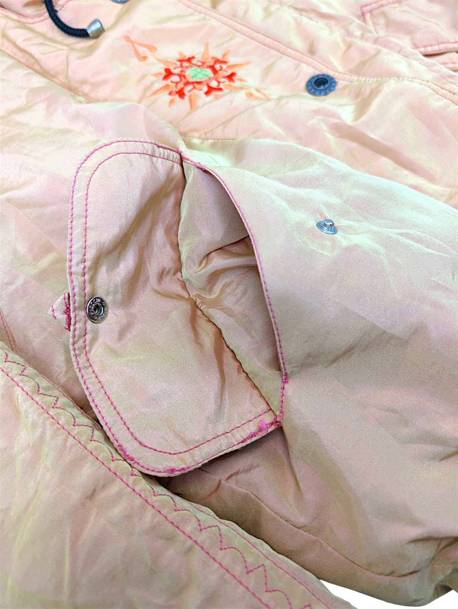 Vintage 90s Skii Puffer Jacket Kurtka Made in Italy Haft Słońca narciarska zimowa