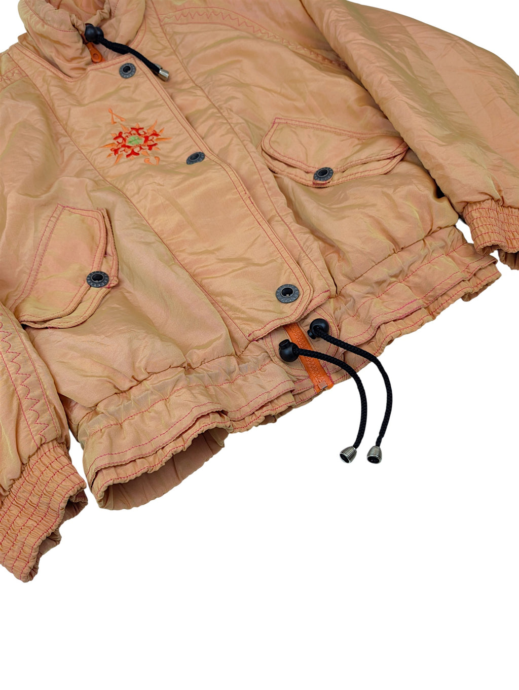 Vintage 90s Skii Puffer Jacket Kurtka Made in Italy Haft Słońca narciarska zimowa