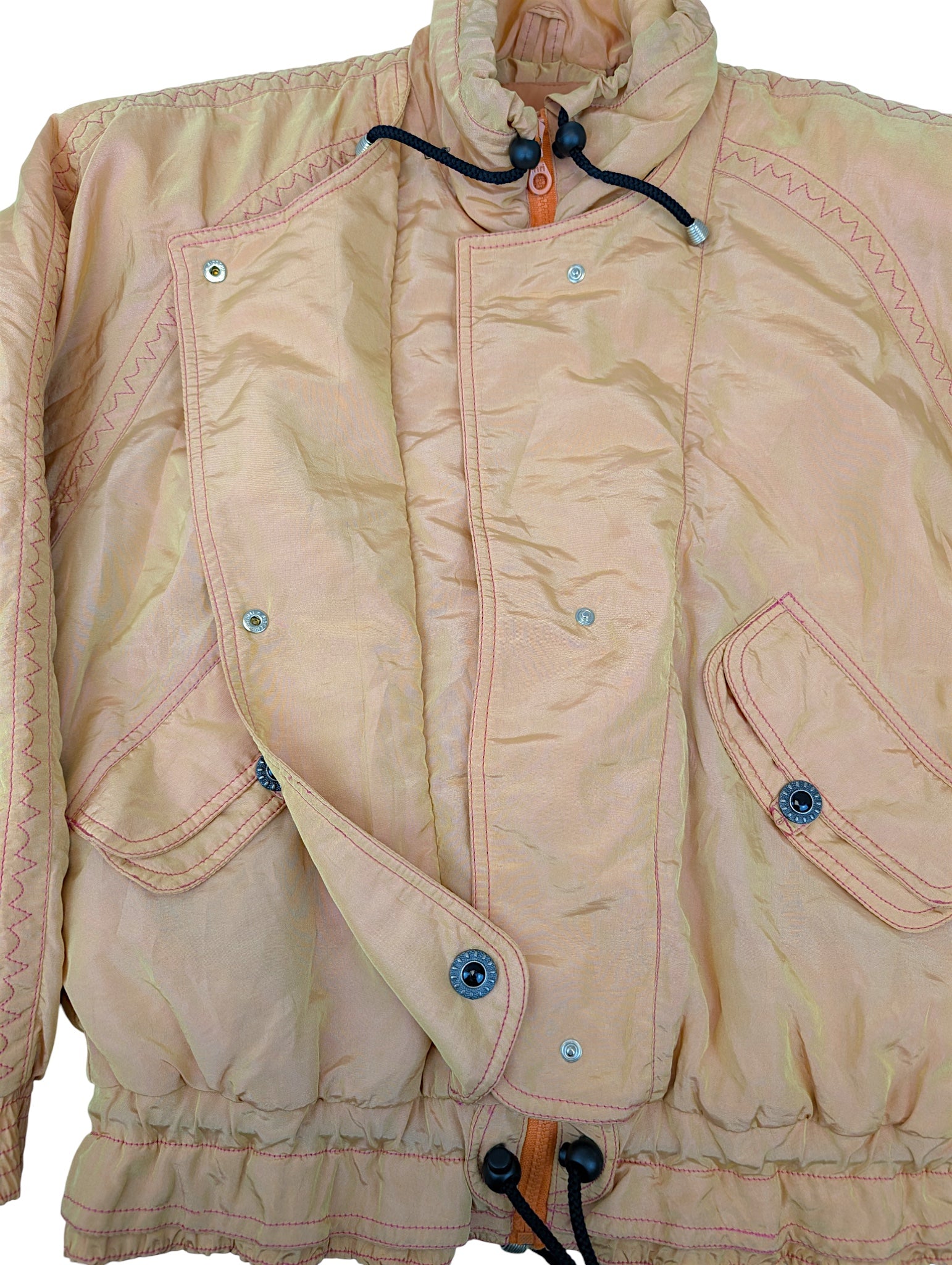 Vintage 90s Skii Puffer Jacket Kurtka Made in Italy Haft Słońca narciarska zimowa