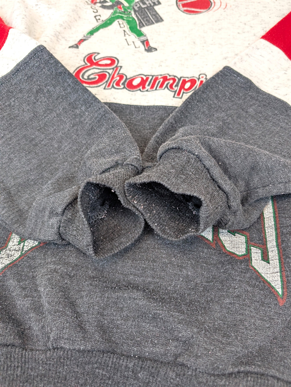 Vintage Bluza bez kaptura z nadrukiem baseball sweatshirt