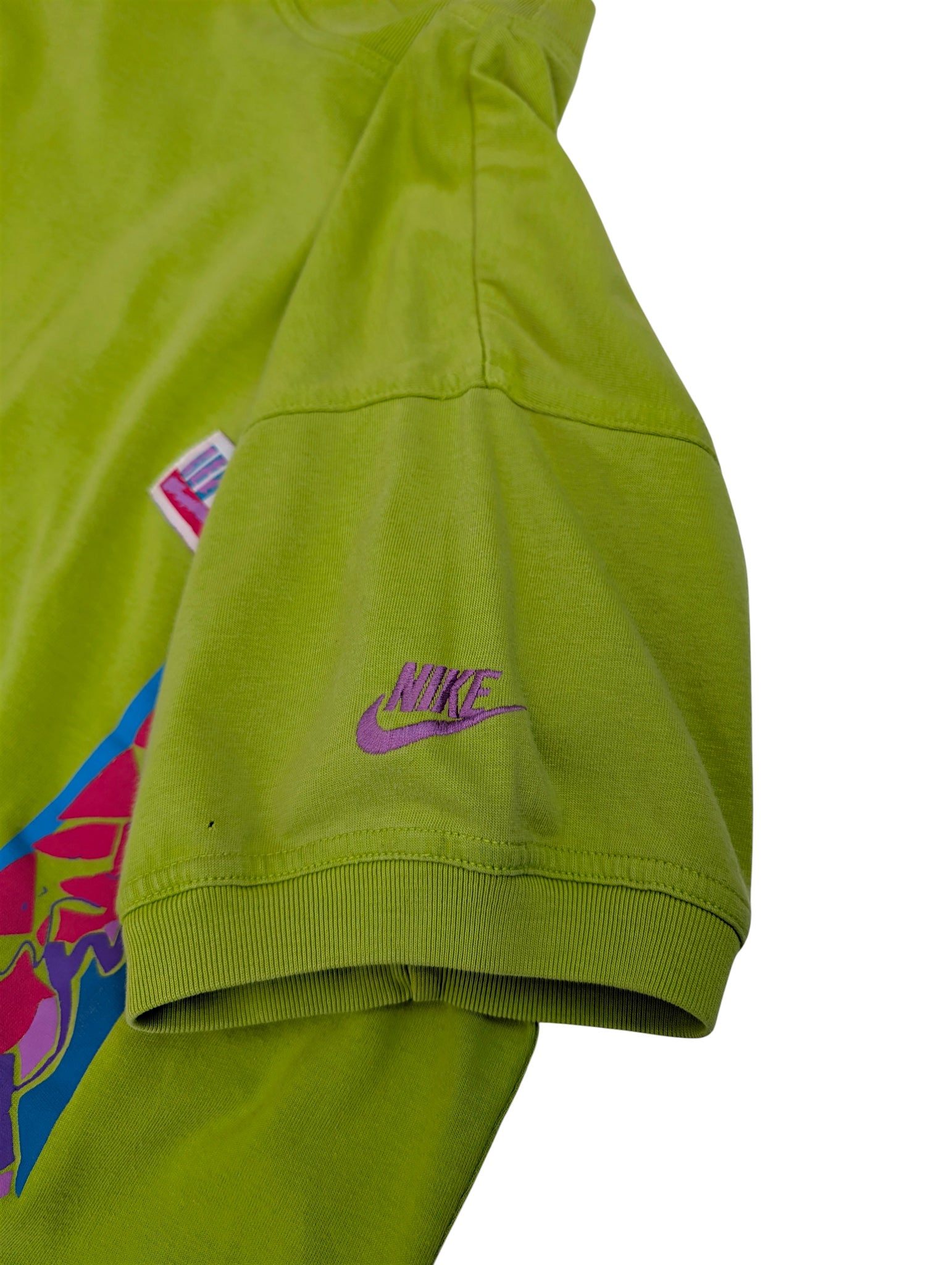 90s Nike Koszulka Heavyweight Bluzowa Z Nadrukiem Grafiką Zielona