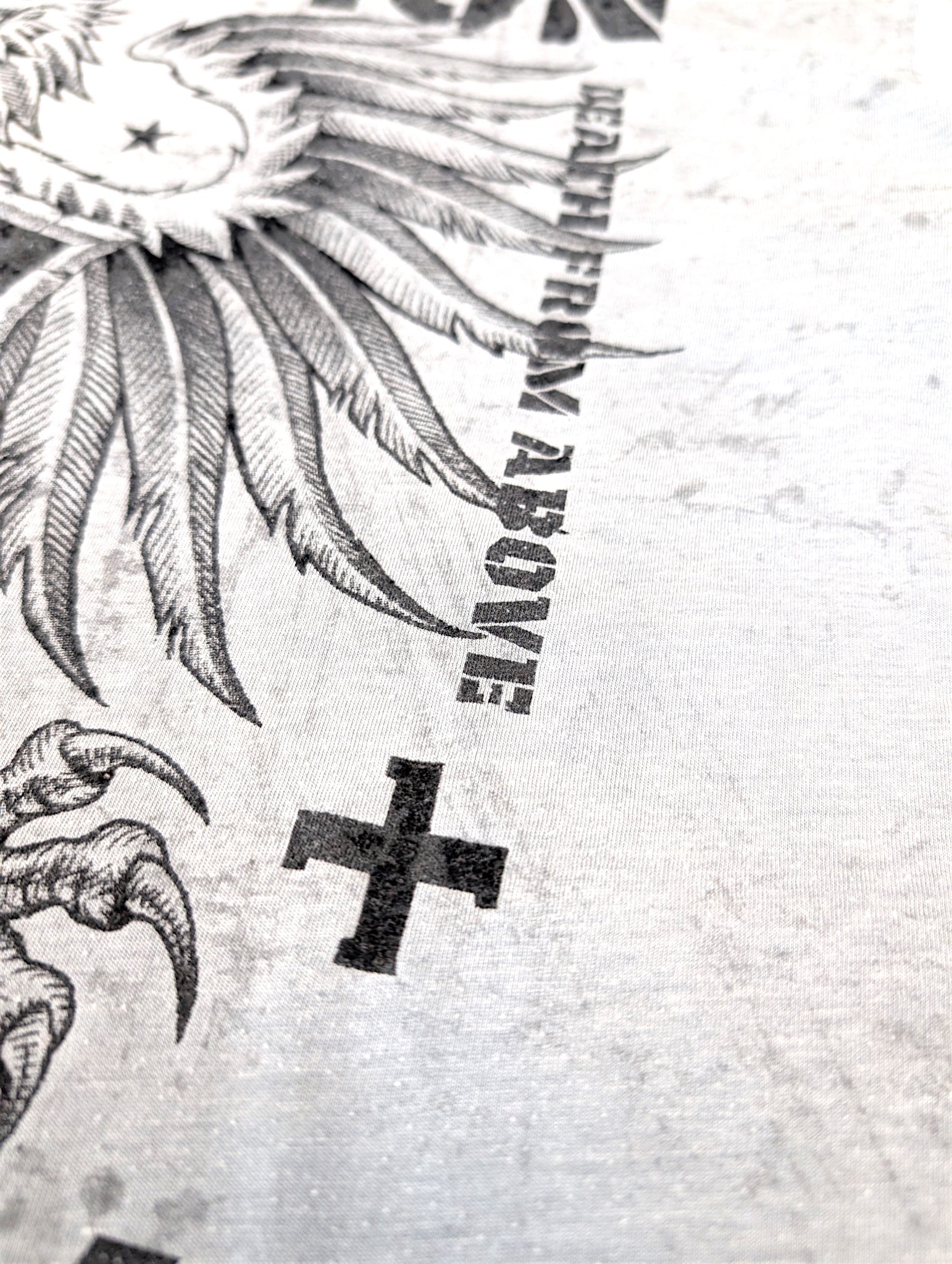 Afflcition Koszulka Grunge Punk Czaszka Orzeł Skull Y2k 2XL