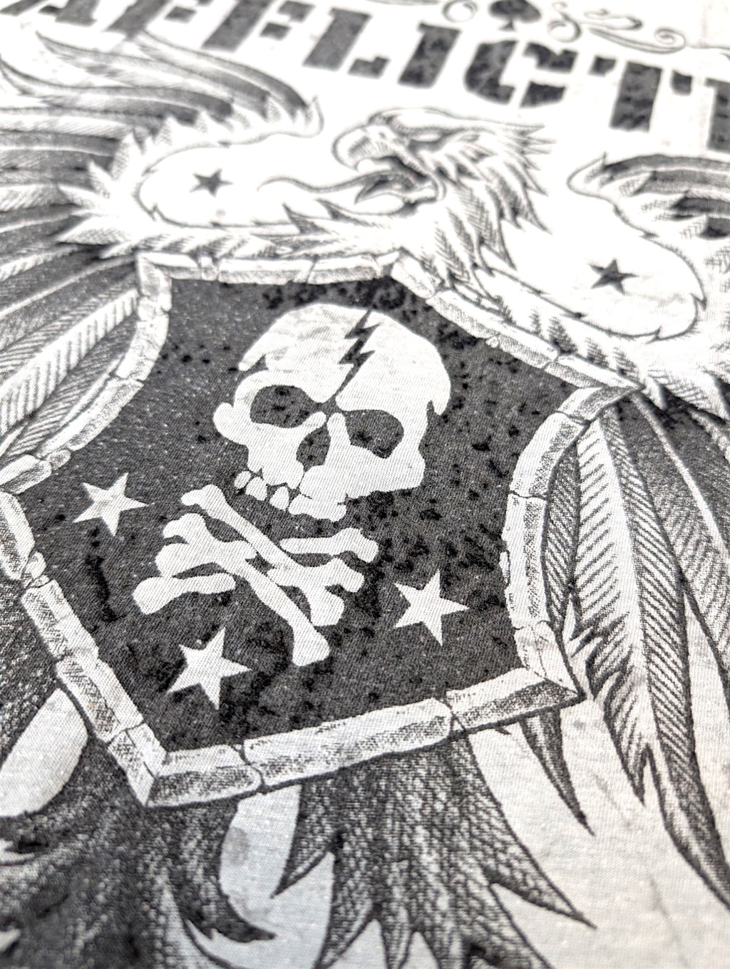 Afflcition Koszulka Grunge Punk Czaszka Orzeł Skull Y2k 2XL