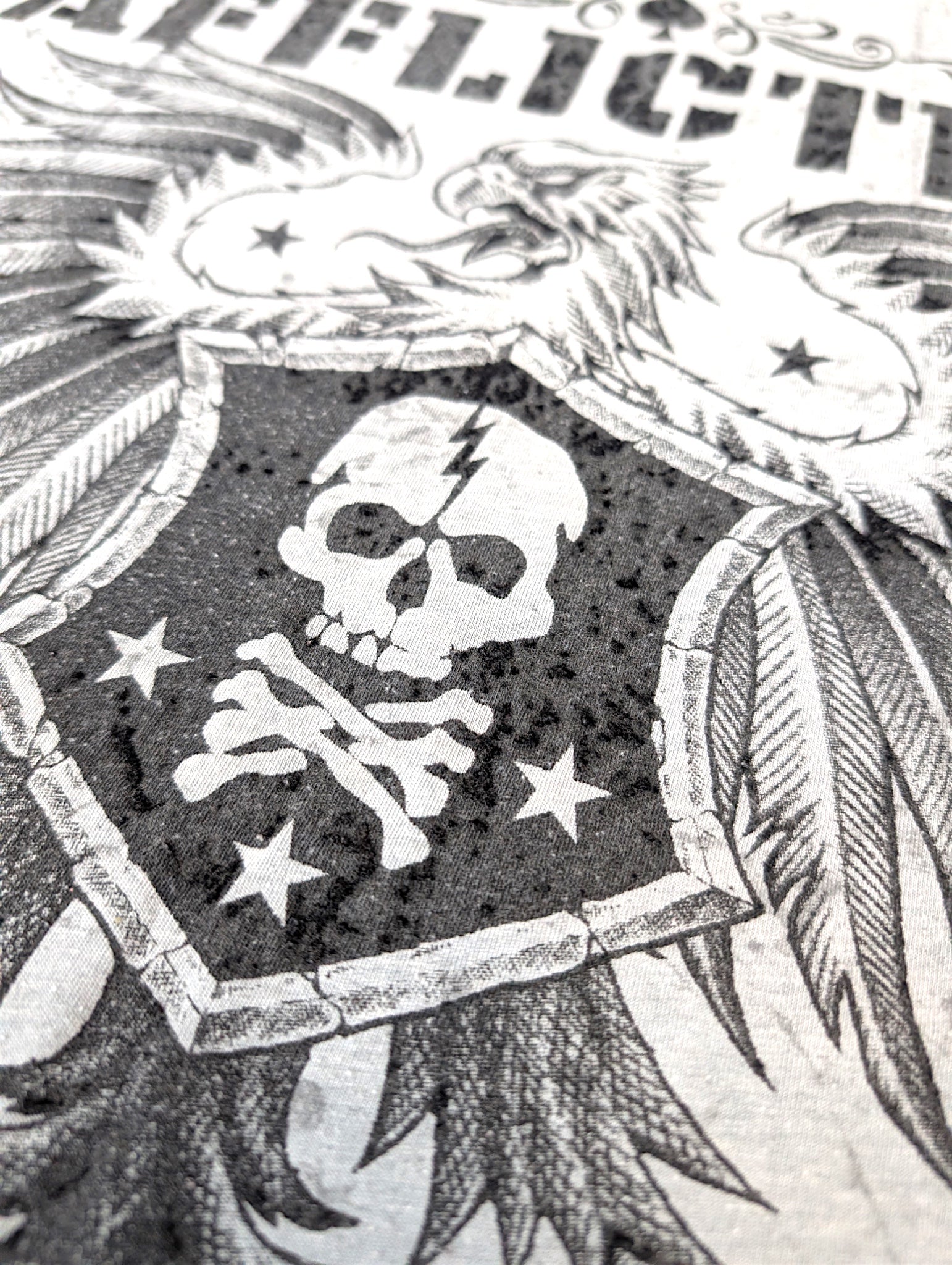 Afflcition Koszulka Grunge Punk Czaszka Orzeł Skull Y2k 2XL