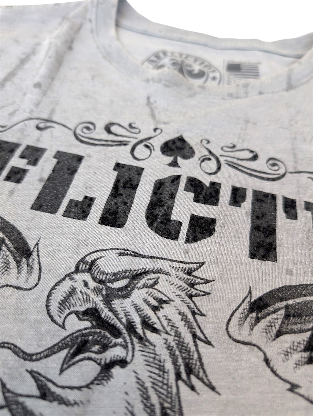 Afflcition Koszulka Grunge Punk Czaszka Orzeł Skull Y2k 2XL