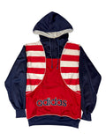90s Striped Adidas Quarter Zip Bluza Oldschool Vintage