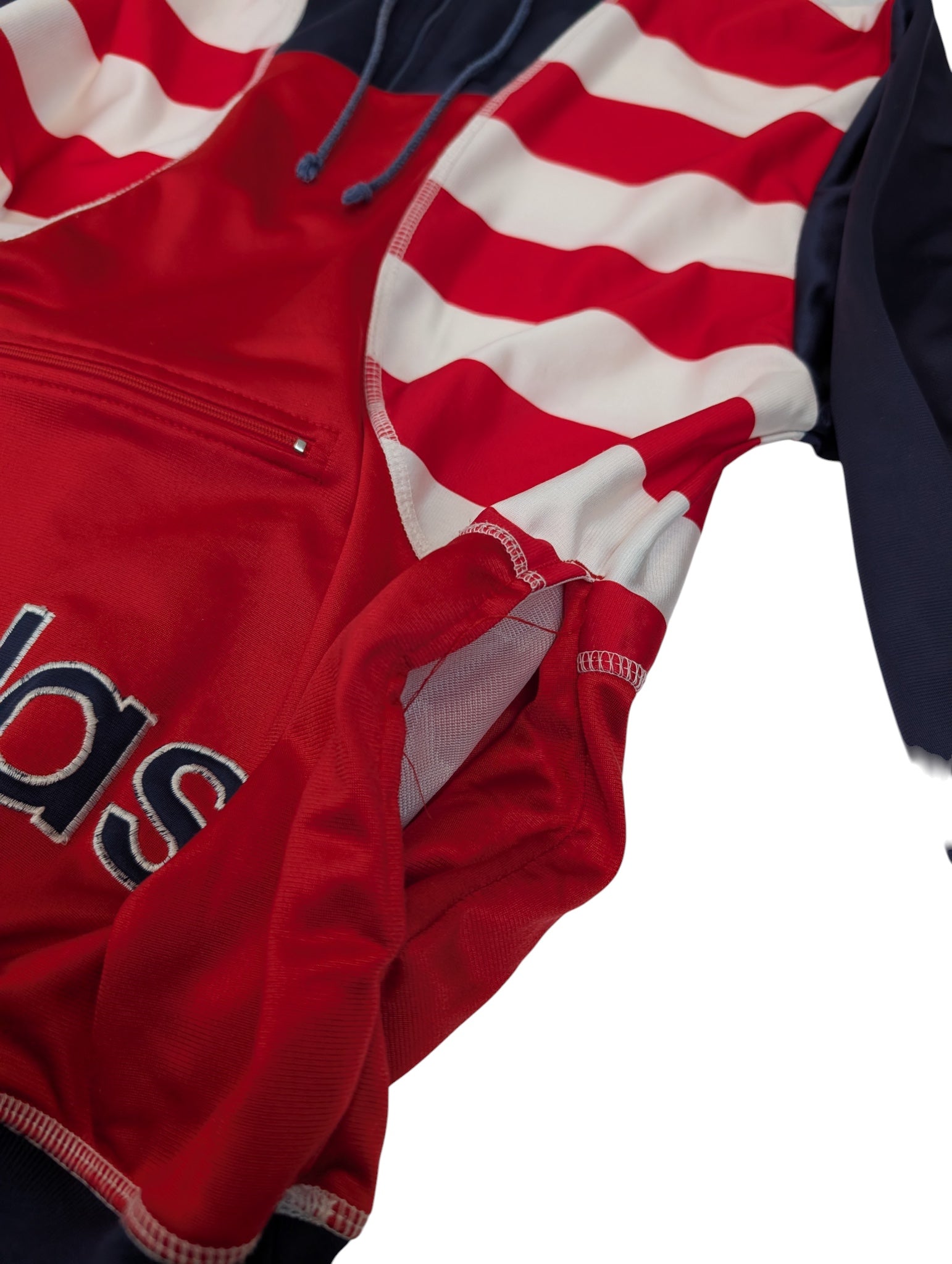 90s Striped Adidas Quarter Zip Bluza Oldschool Vintage