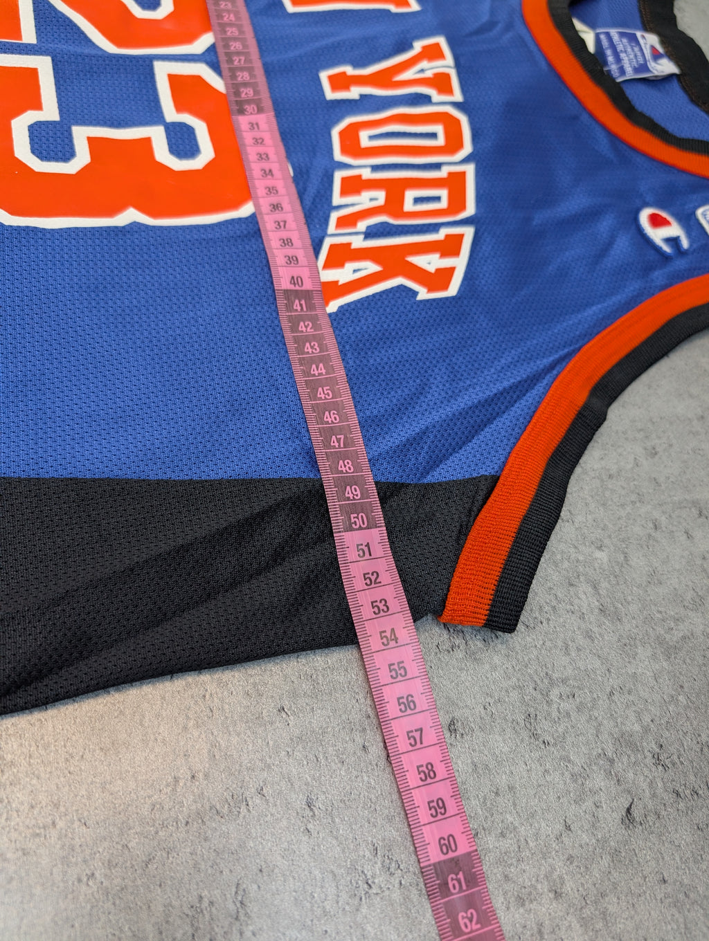 90S Marcus Camby New York Knicks Champion Jersey Basketball NBA Sz 44 RARE