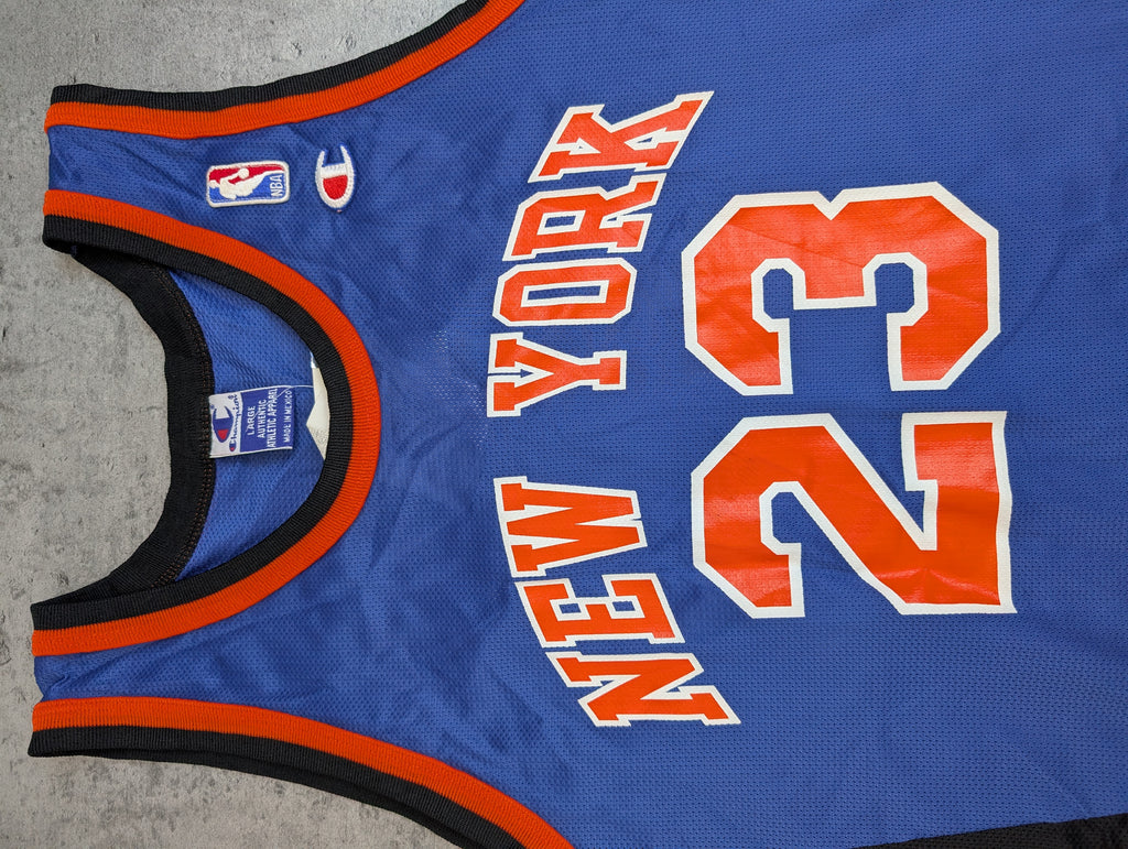 90S Marcus Camby New York Knicks Champion Jersey Basketball NBA Sz 44 RARE