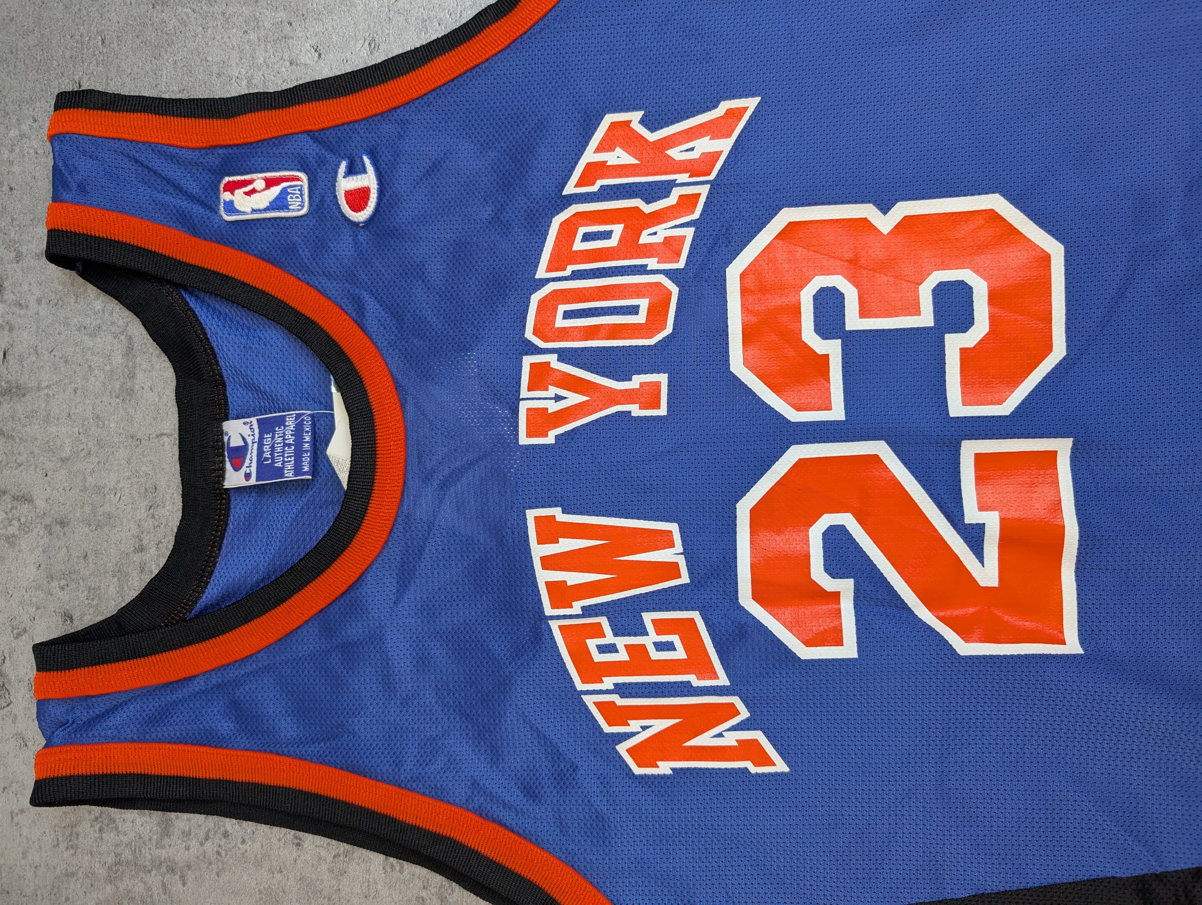 90S Marcus Camby New York Knicks Champion Jersey Basketball NBA Sz 44 RARE