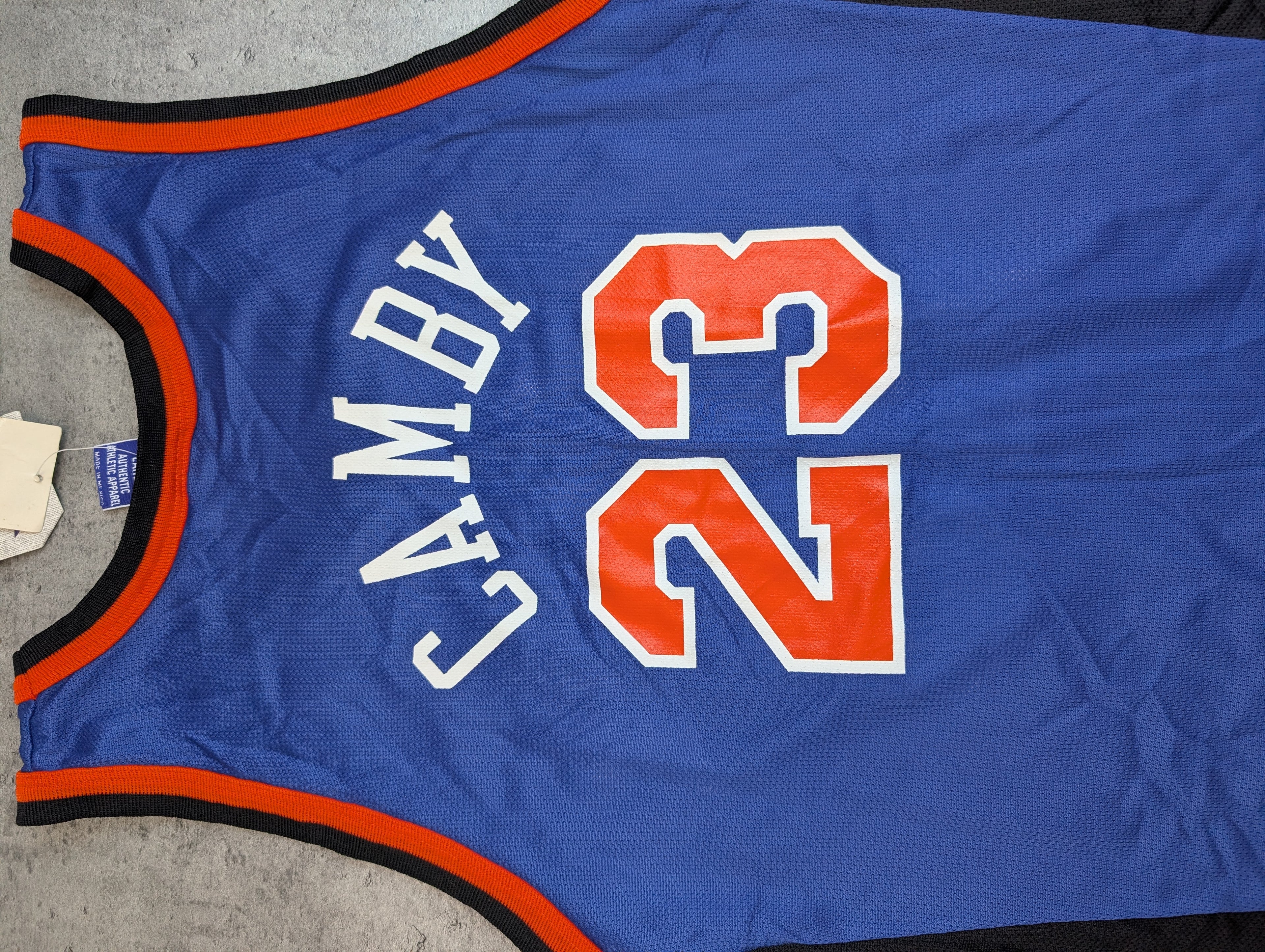 90S Marcus Camby New York Knicks Champion Jersey Basketball NBA Sz 44 RARE