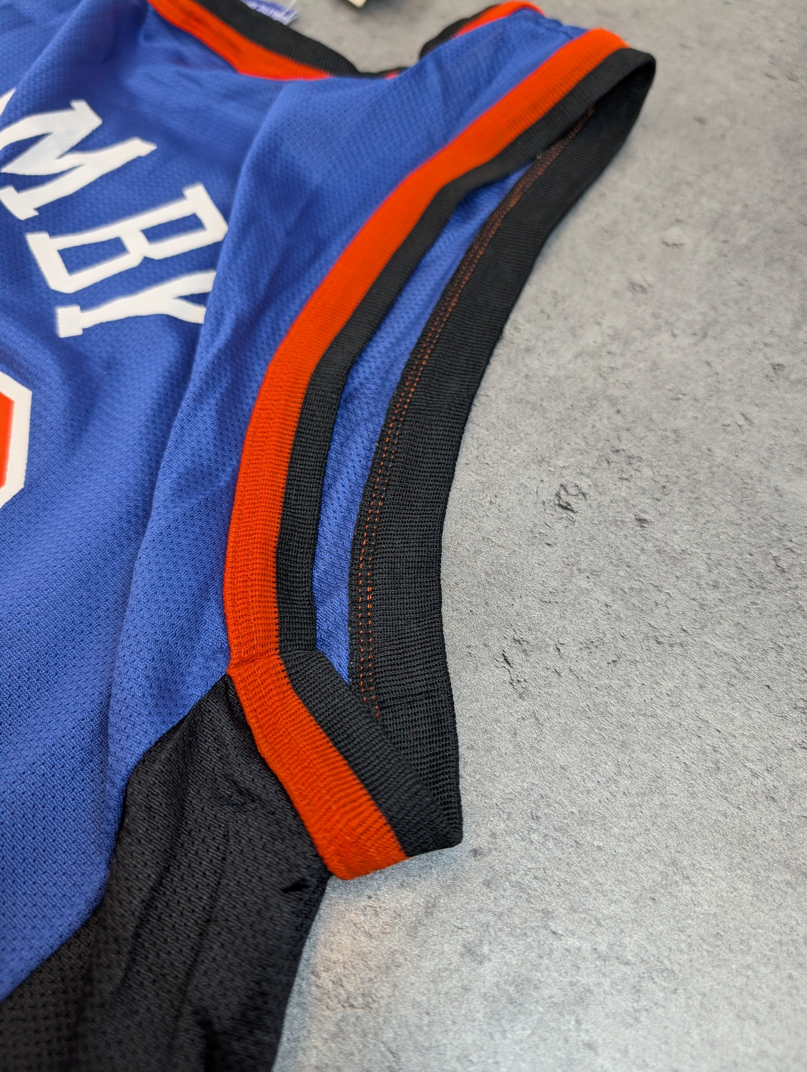 90S Marcus Camby New York Knicks Champion Jersey Basketball NBA Sz 44 RARE