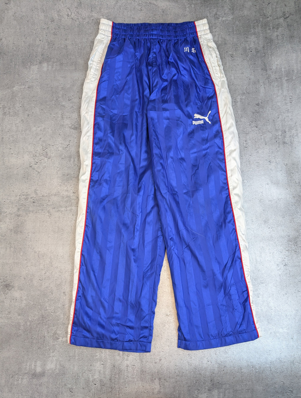 Puma Wide Leg Tracksuit Pants Baggy Spodnie Dresowe Track Szelesty Oldschool Świecące Japońskie 90s Vintage