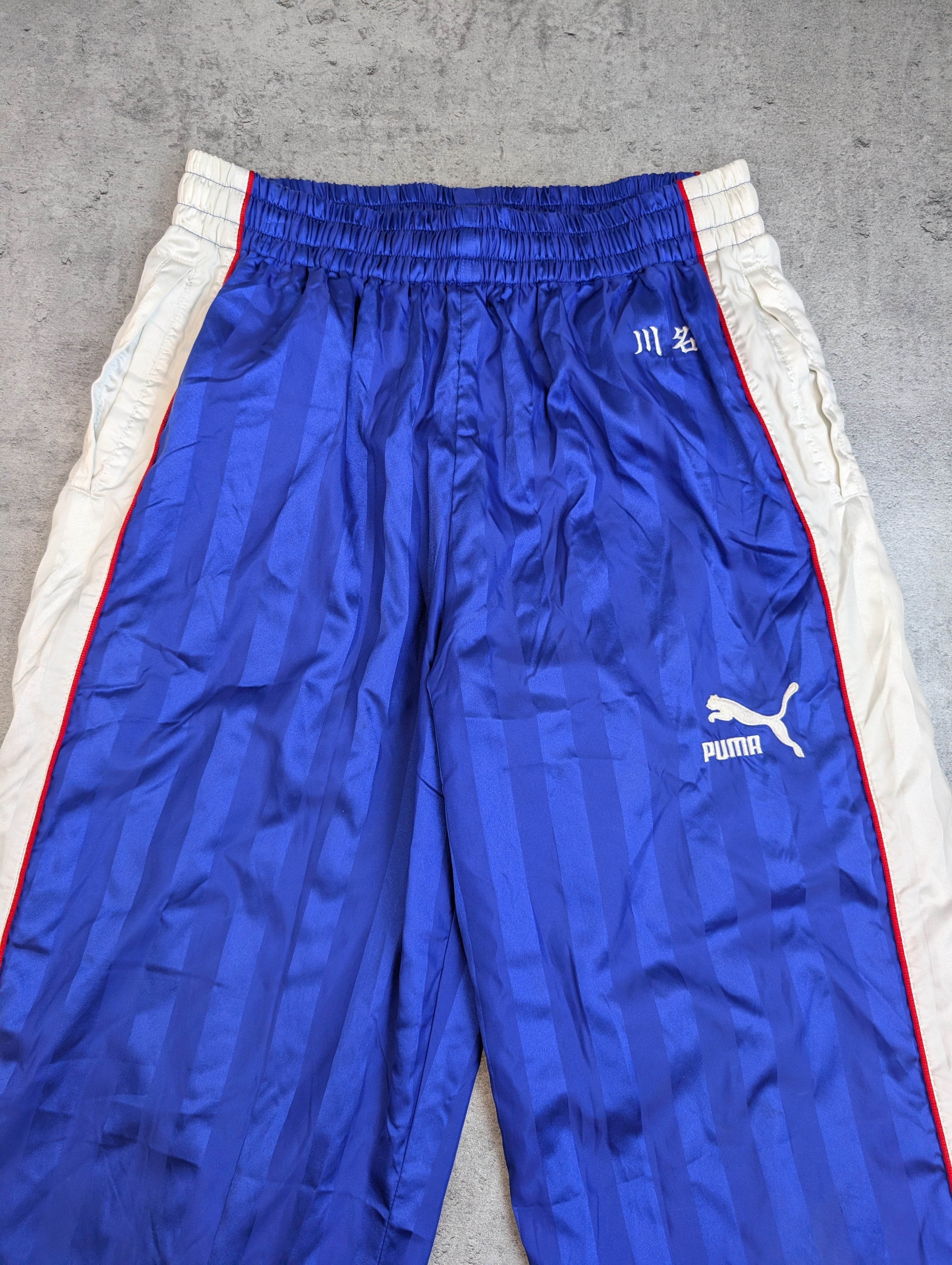 Puma Wide Leg Tracksuit Pants Baggy Spodnie Dresowe Track Szelesty Oldschool Świecące Japońskie 90s Vintage